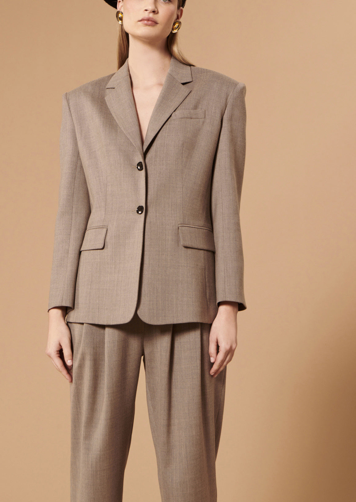 Veste Vasilie beige en flanelle Faume - seconde main