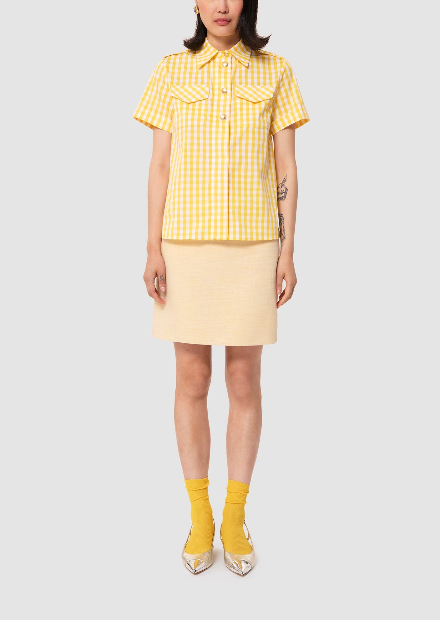 Top jaune en vichy Taormina Faume - seconde main