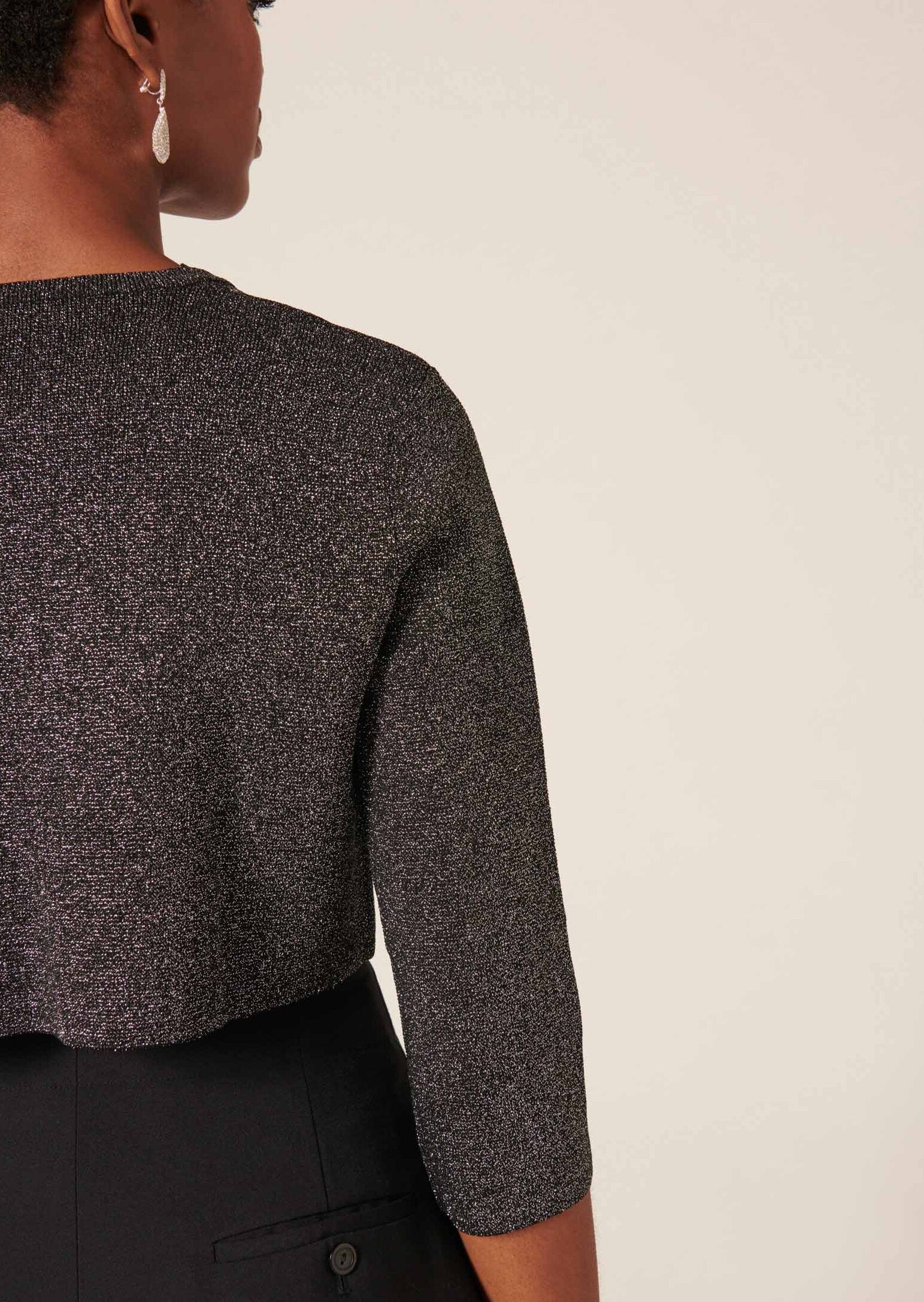 Gilet Groom noir en maille compacte lurex Faume - seconde main