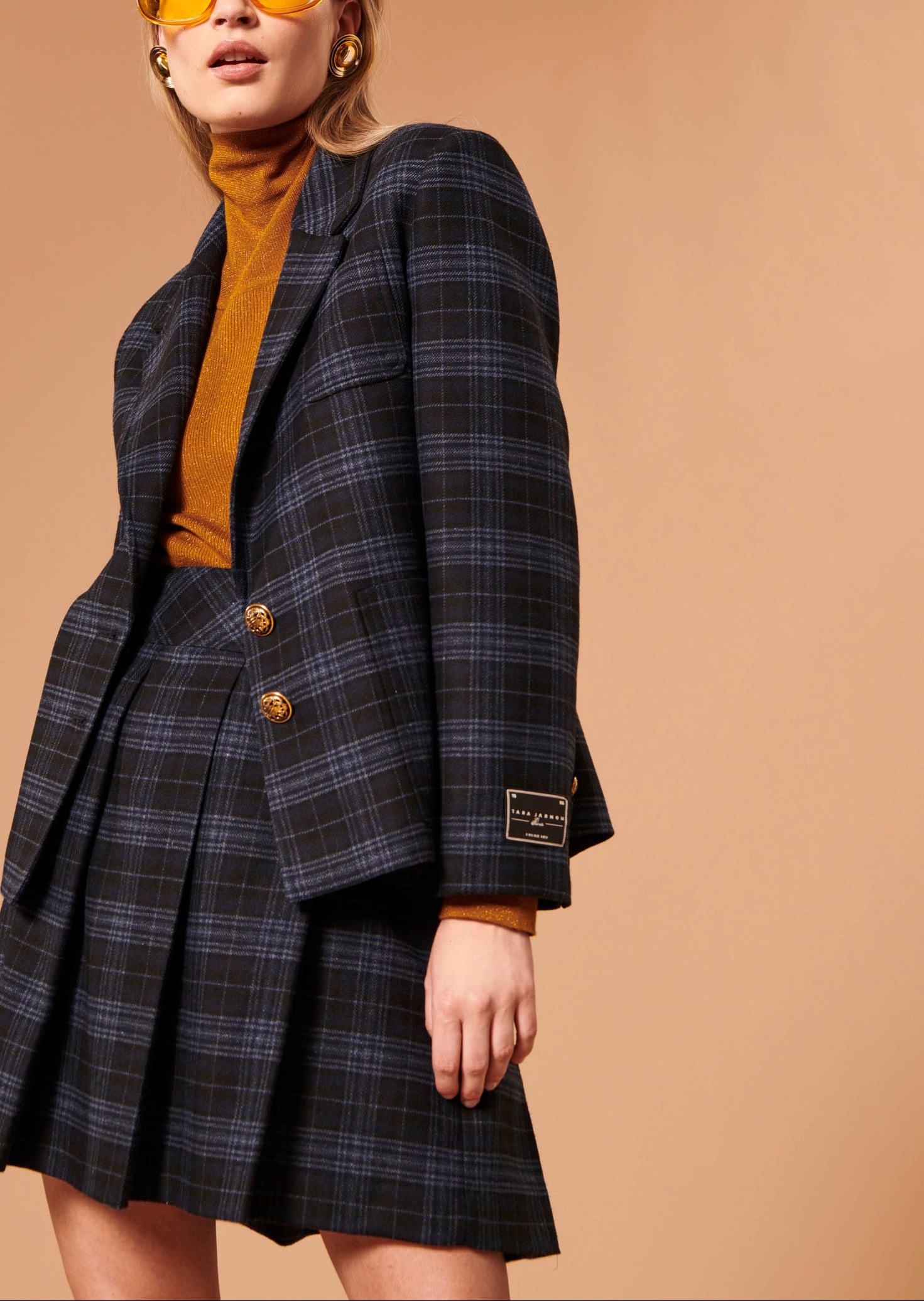 Veste Valy bleu nuit en tartan Faume - seconde main