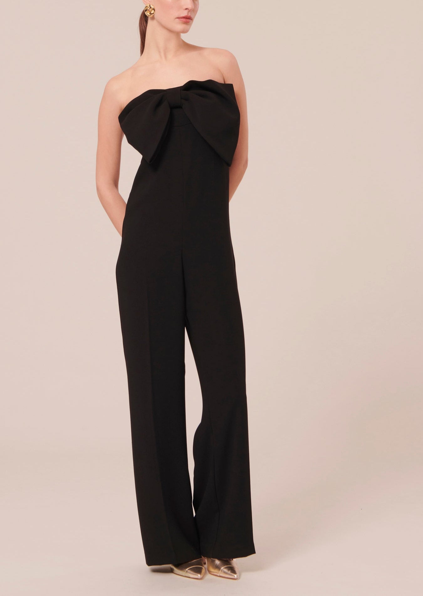 Combinaison Cœur noire en crêpe Faume - seconde main