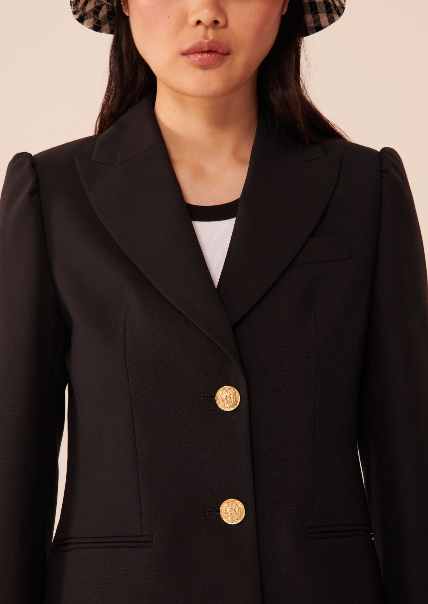 Veste Vitae noire en toile tailleur Faume - seconde main