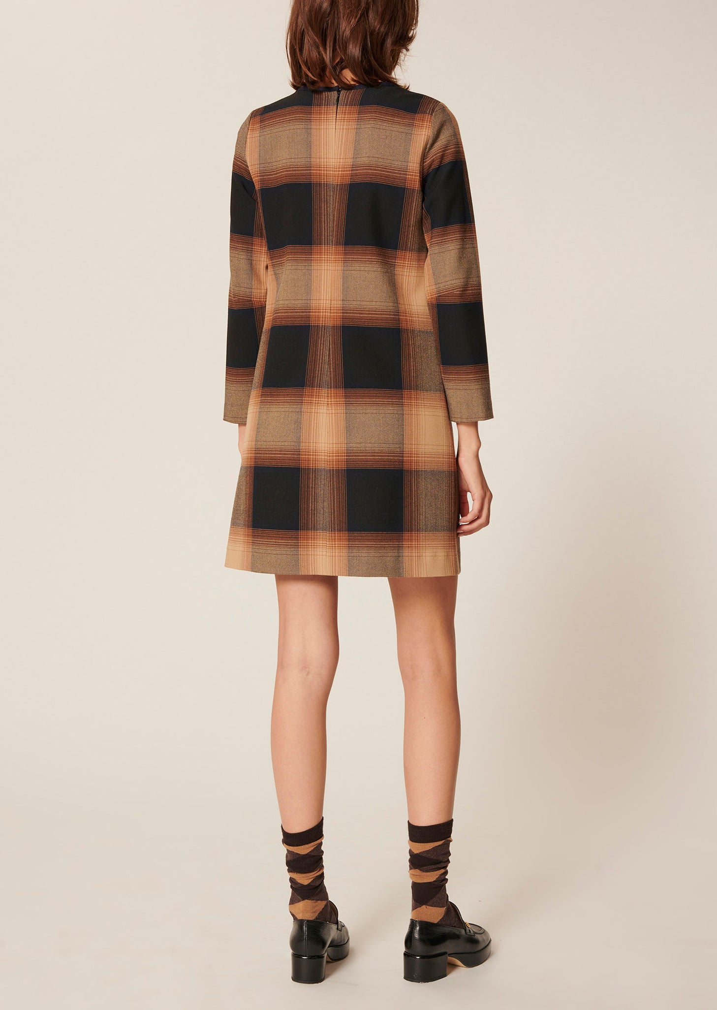 Robe Raijan camel en tartan Faume - seconde main