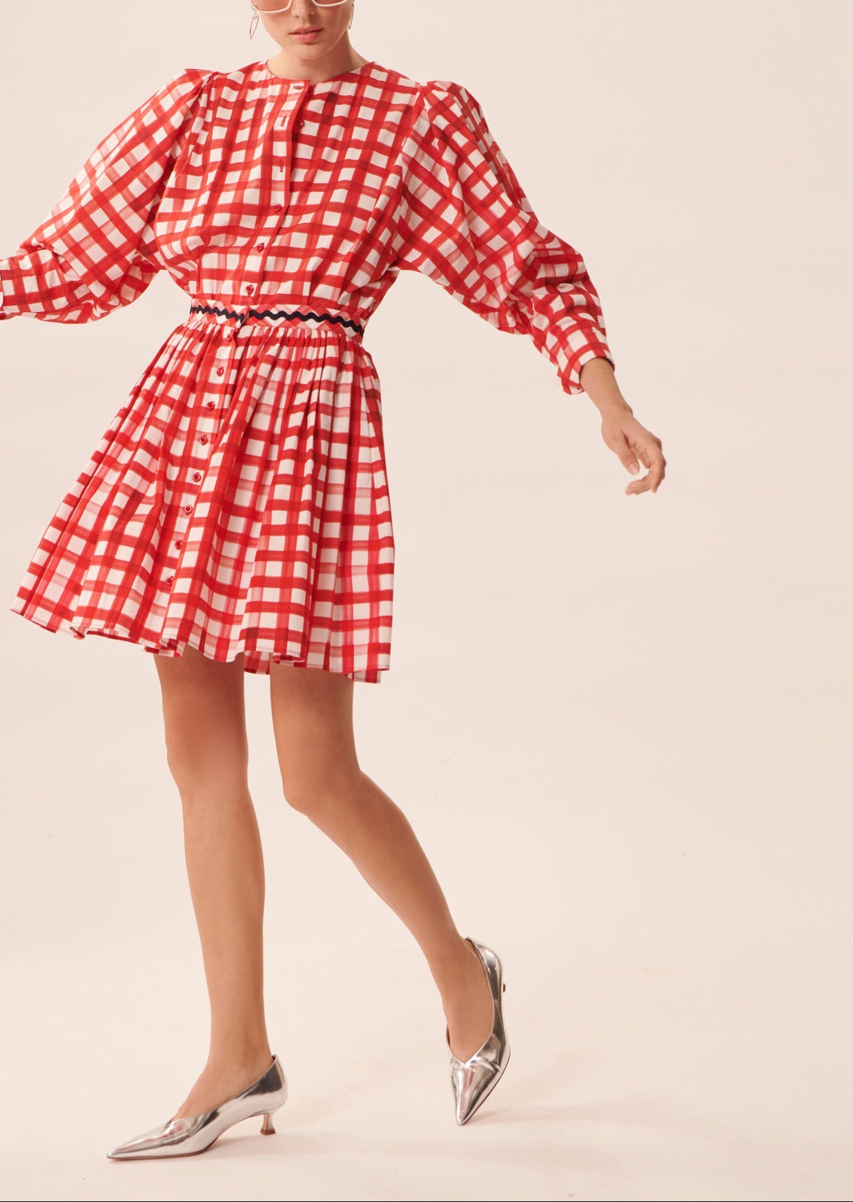 Jupe Joilita vichy rouge en popeline Faume - seconde main