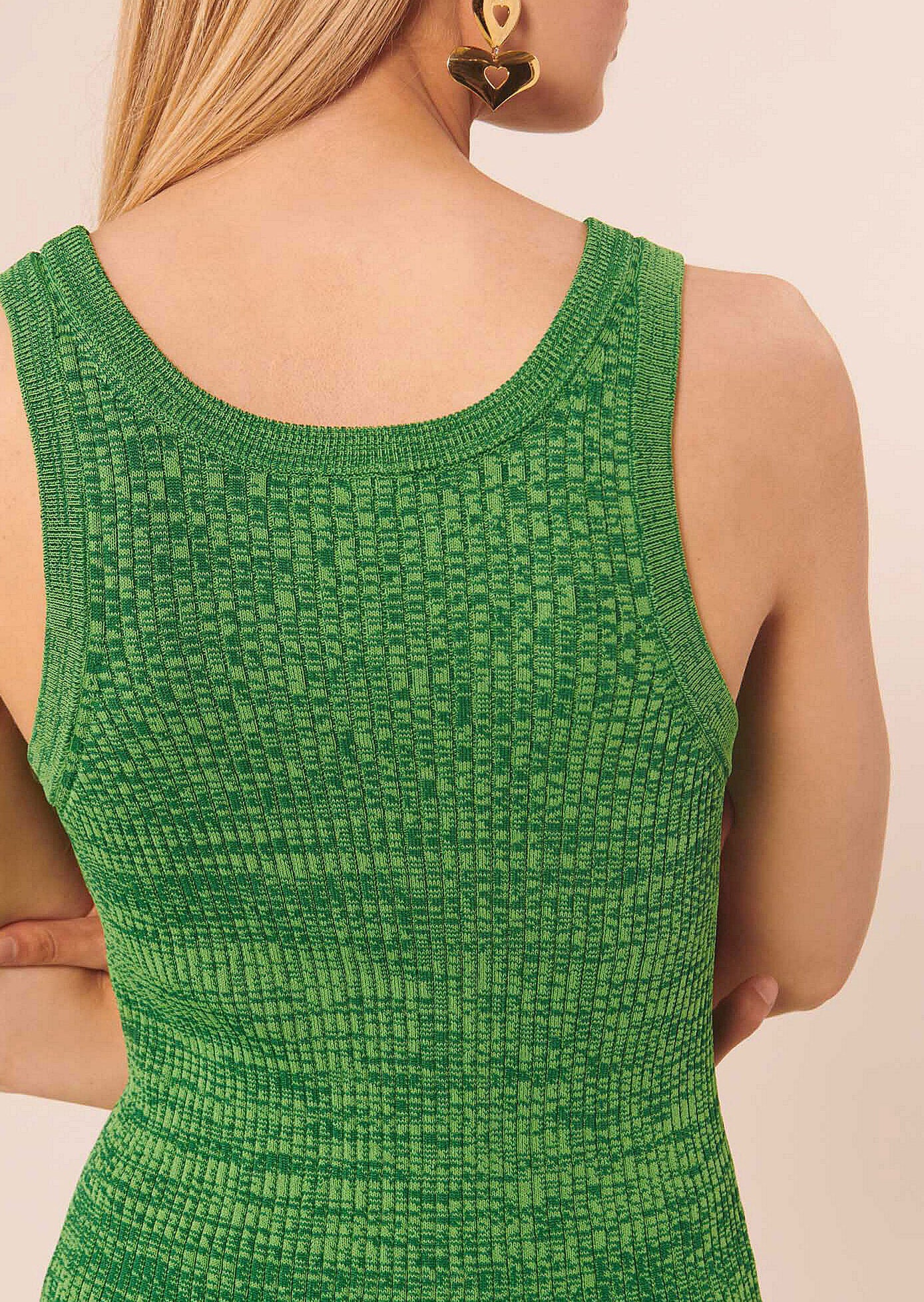 Débardeur Posh vert chiné côtelé Faume - seconde main