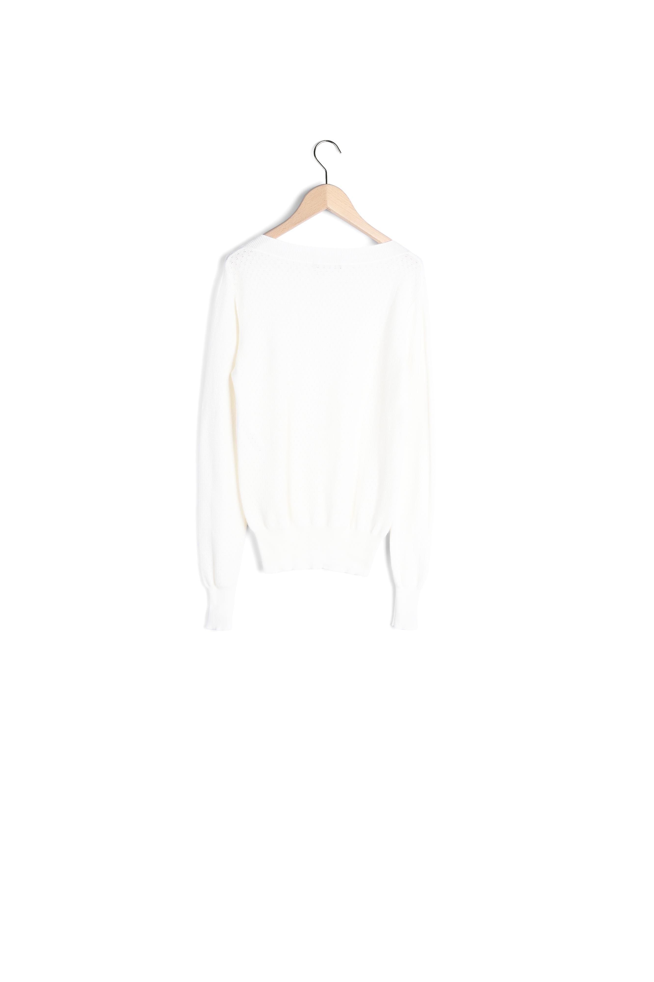 Pull Papillon blanc en coton extrafin Faume - seconde main