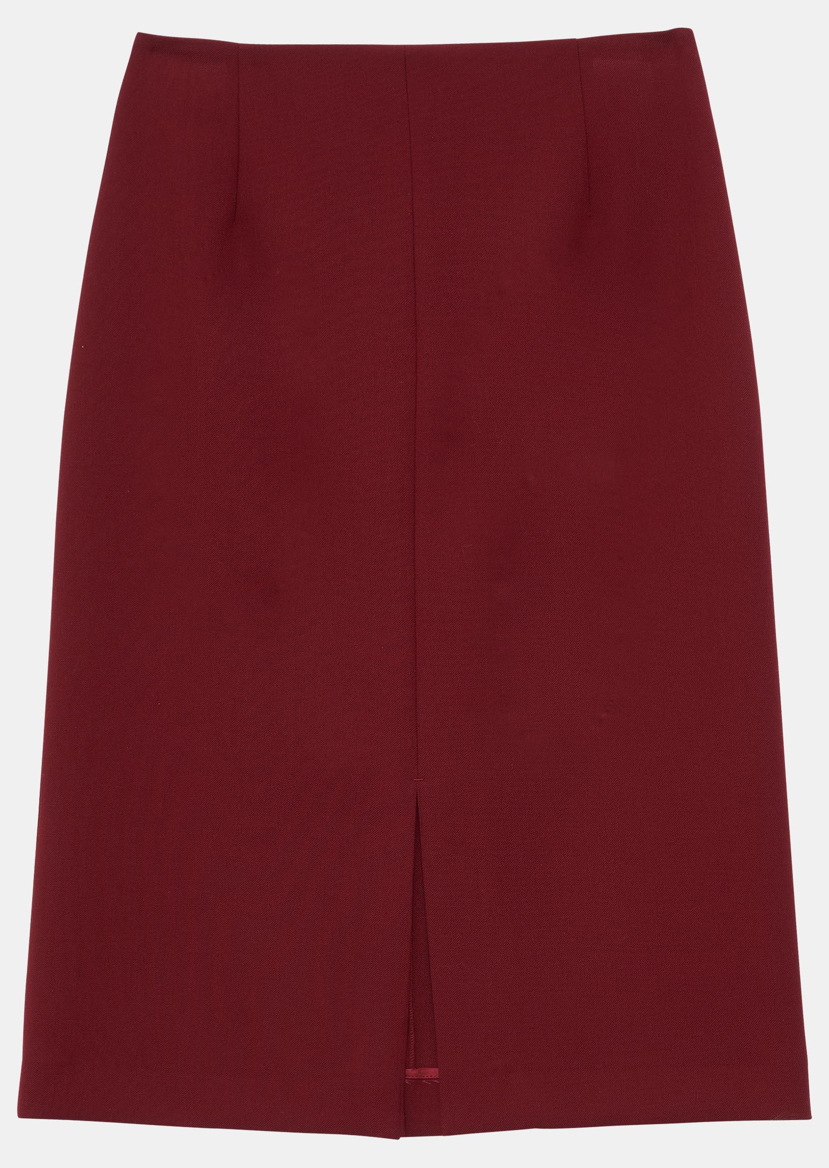 Jupe Johanne bordeaux mi-longue en toile gabardine Faume - seconde main