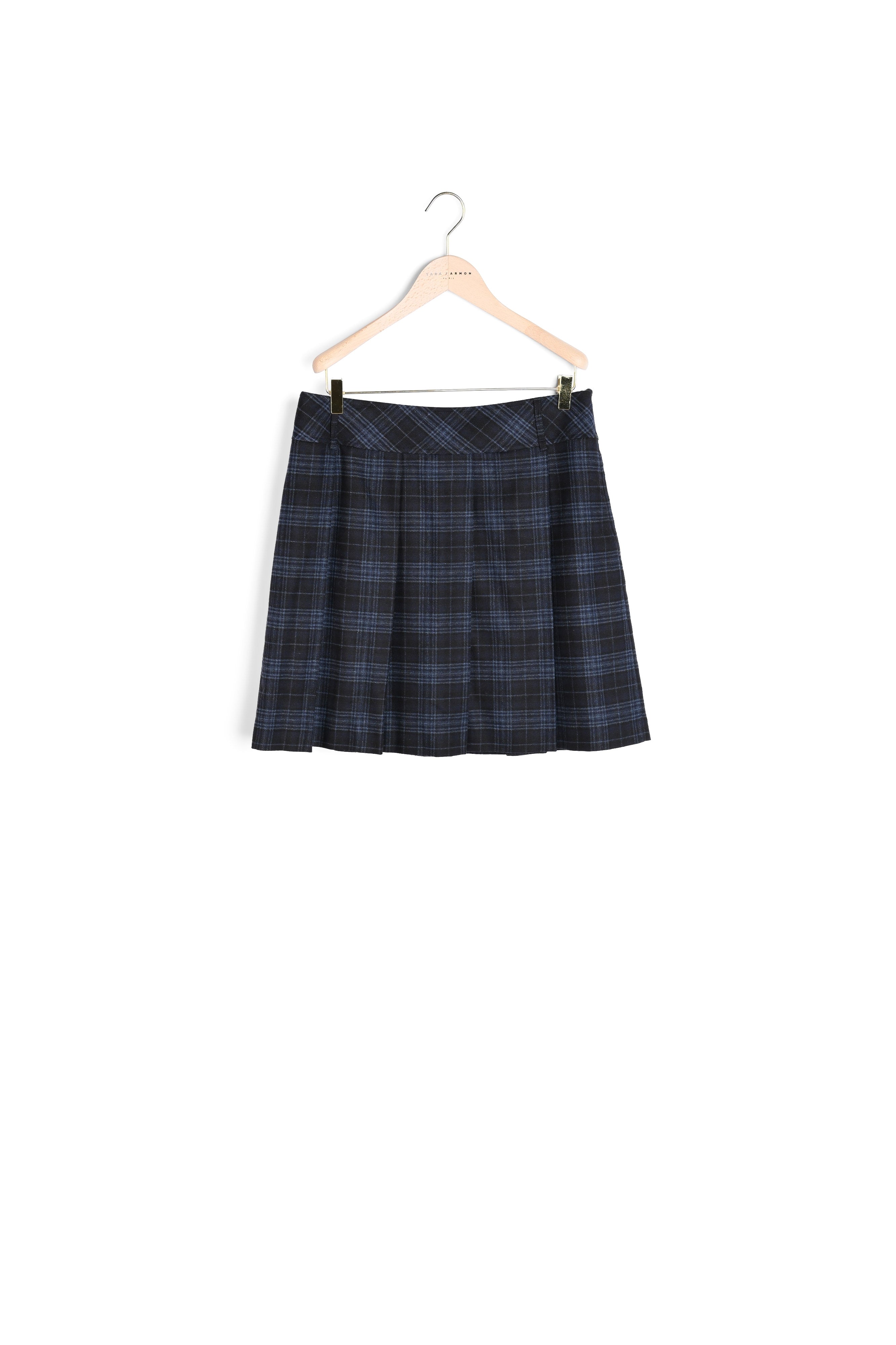 Jupe Jussie bleu nuit en tartan Faume - seconde main