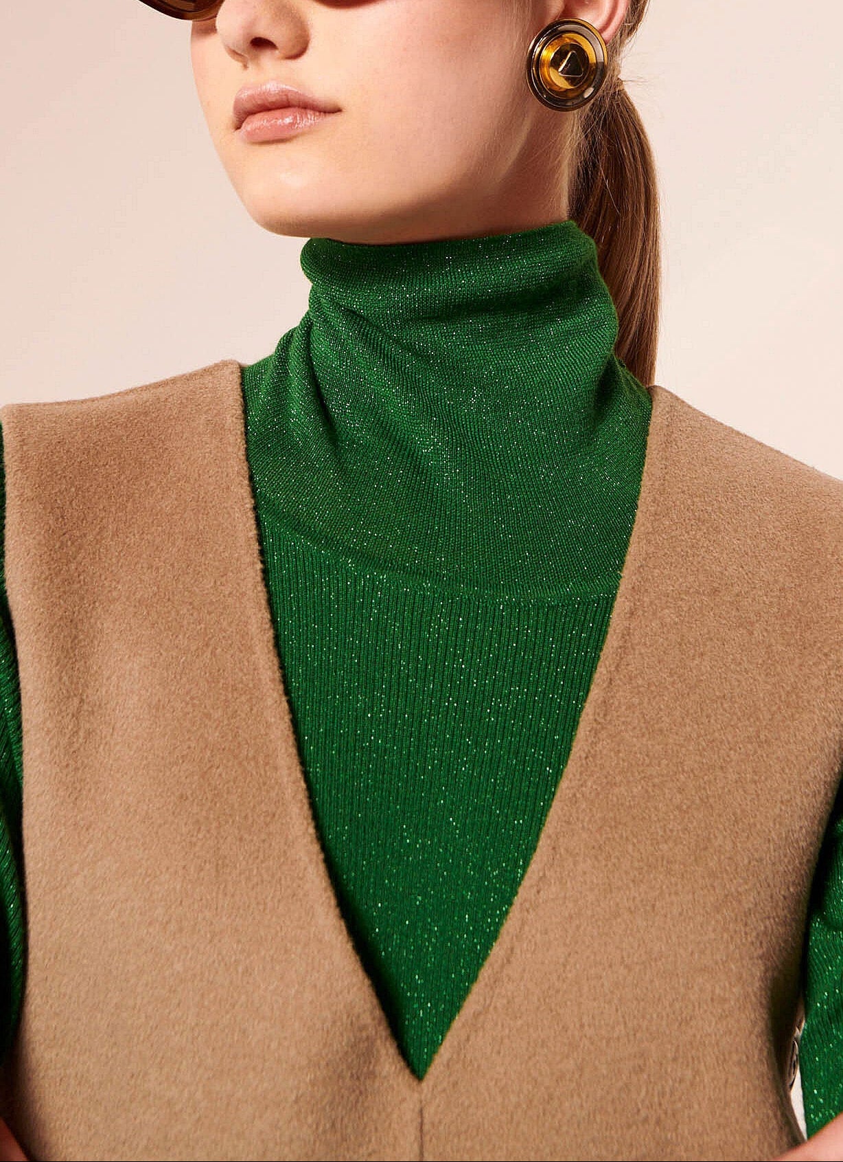 Robe Roma beige en laine double face Faume - seconde main