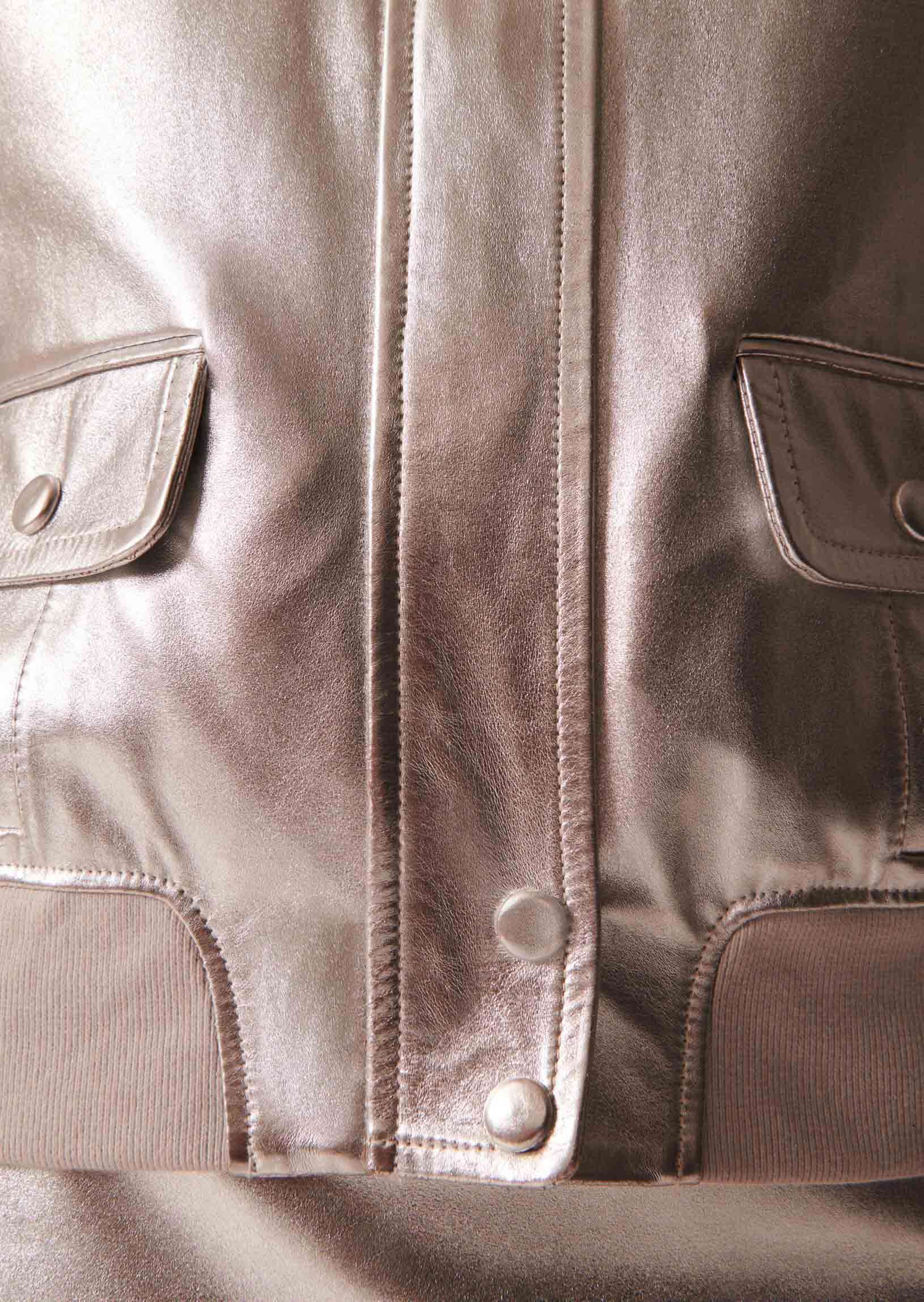 Blouson Vicenzo argenté en cuir Faume - seconde main