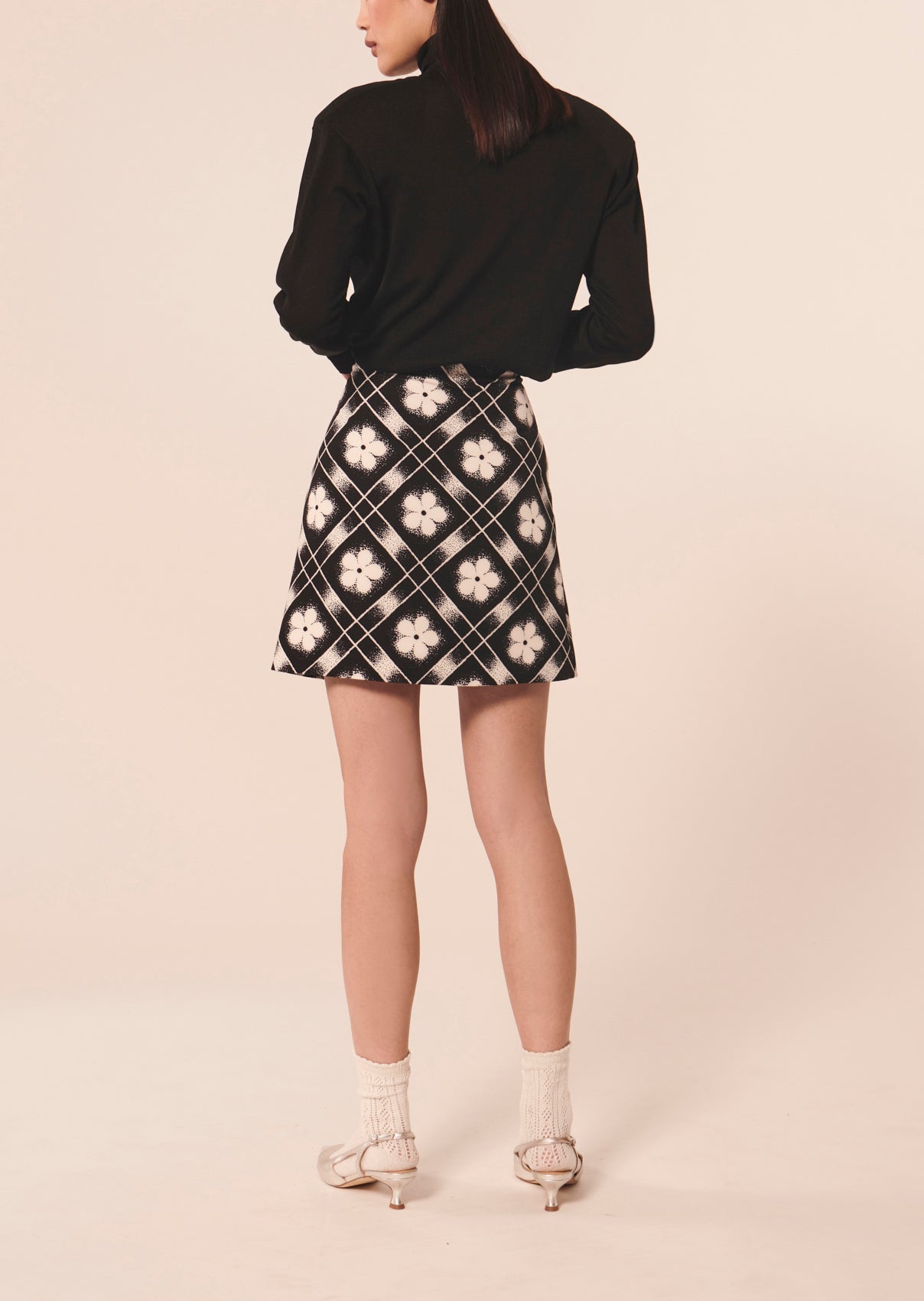 Jupe Jude noire imprimé à fleurs Faume - seconde main