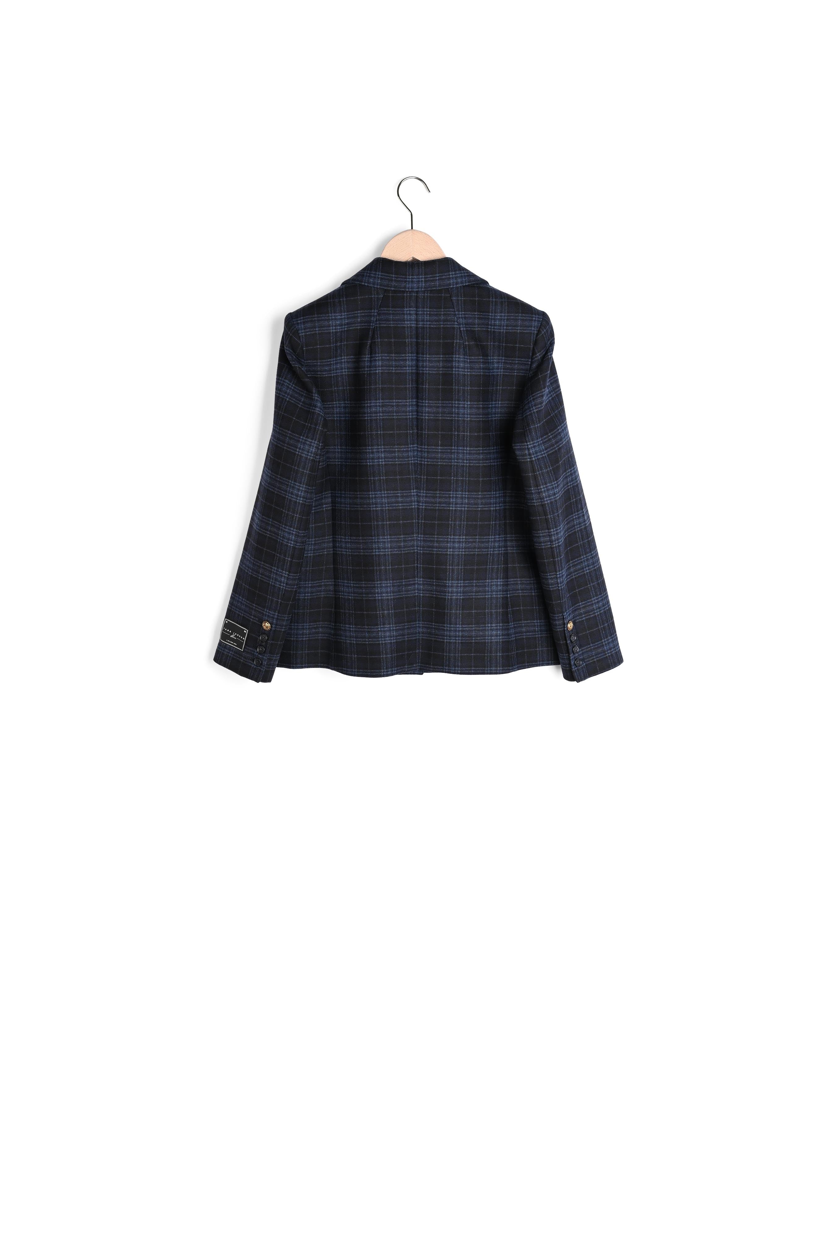 Veste Valy bleu nuit en tartan Faume - seconde main