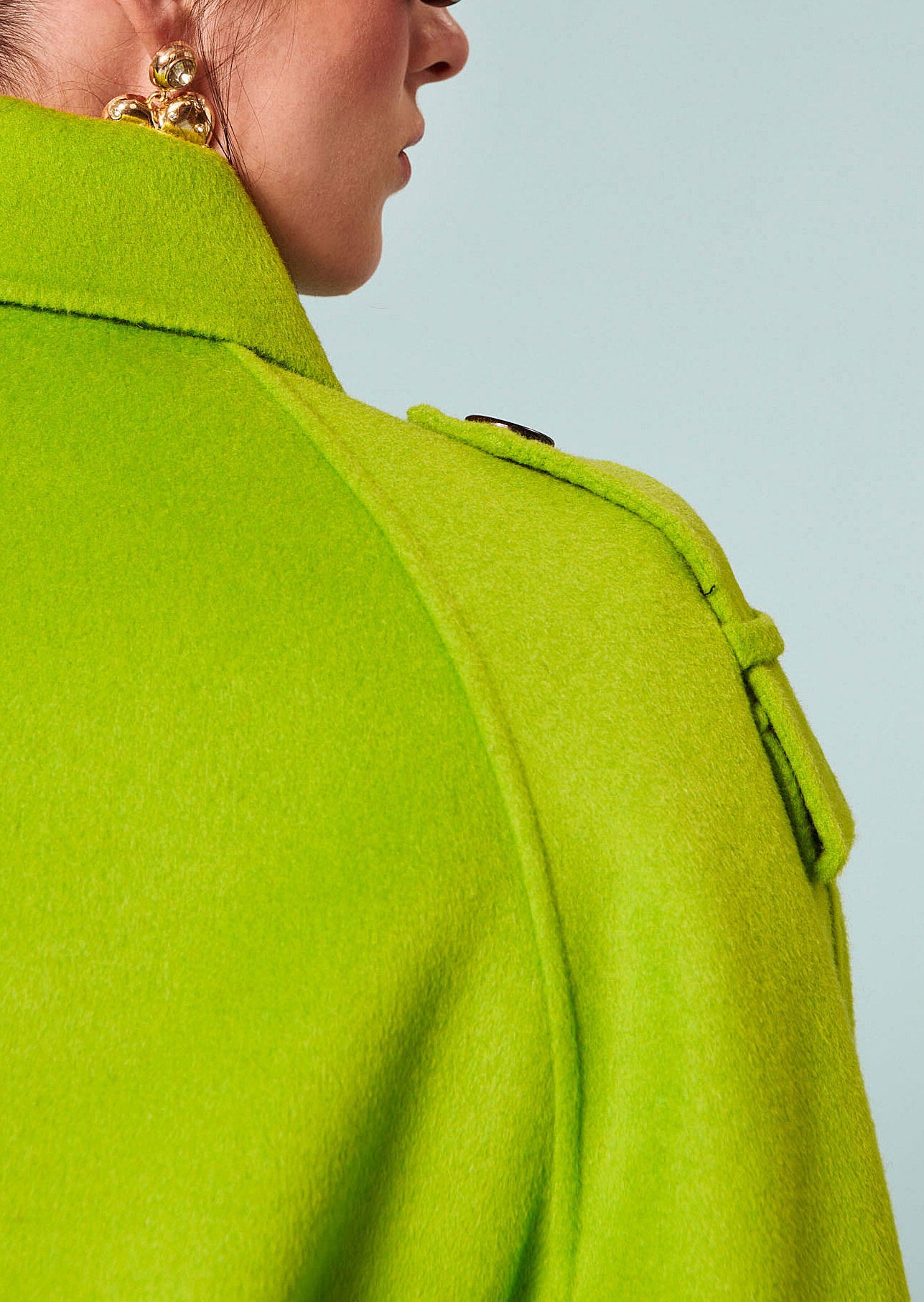 Blouson Betty vert en laine double face Faume - seconde main