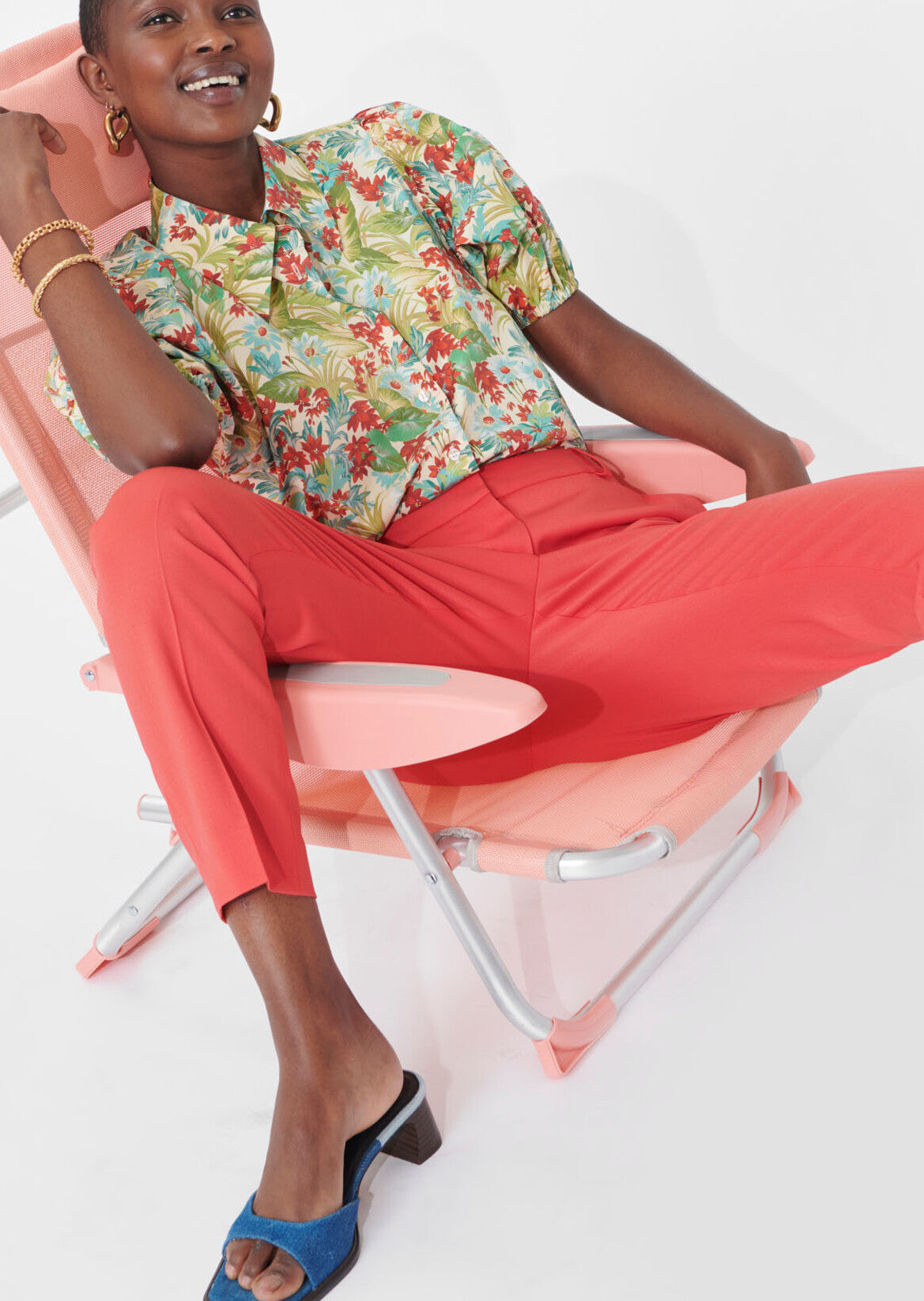 Pantalon Philippine rouge en laine froide Faume - seconde main