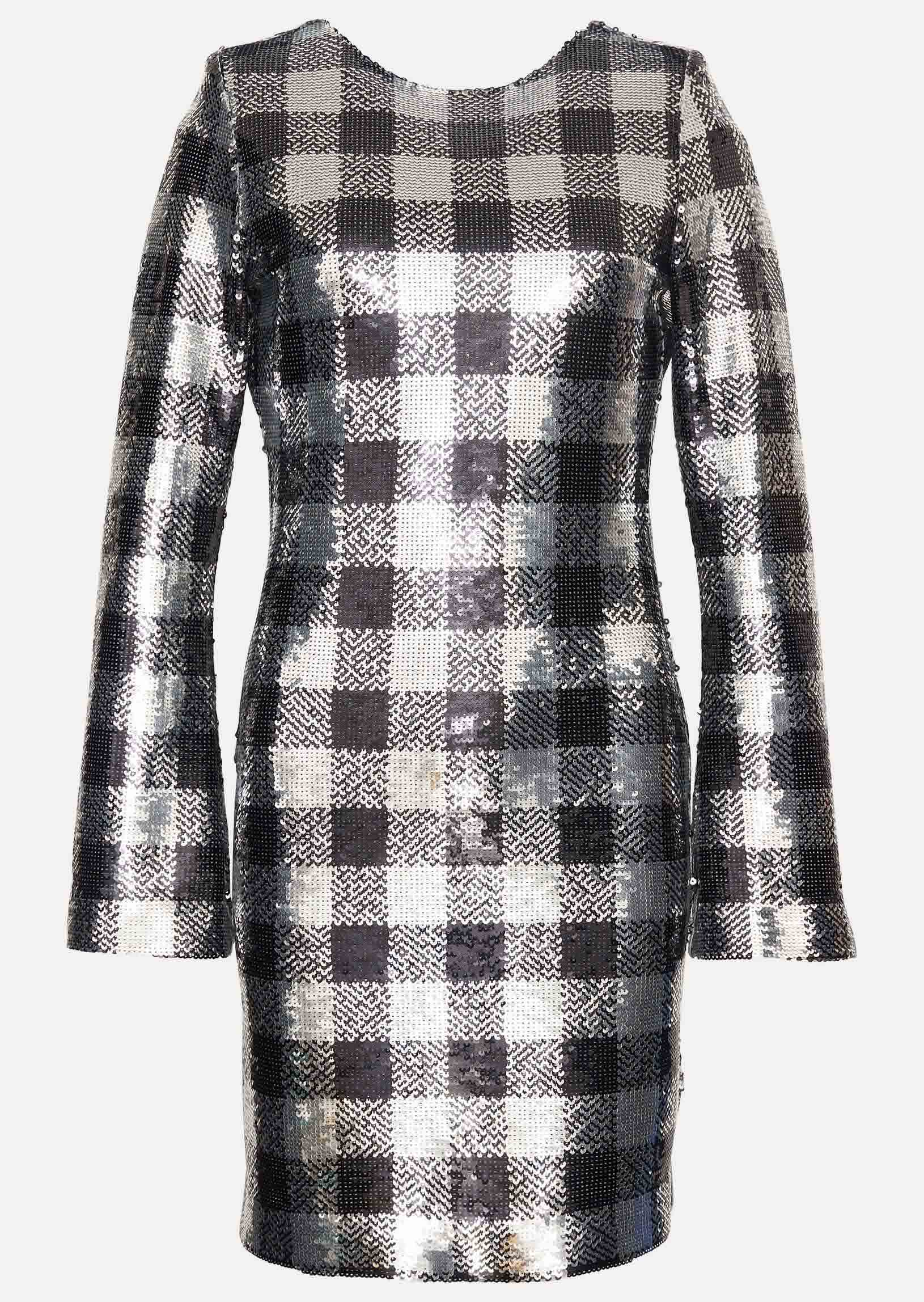 Robe Rory noire à carreaux en sequin Faume - seconde main