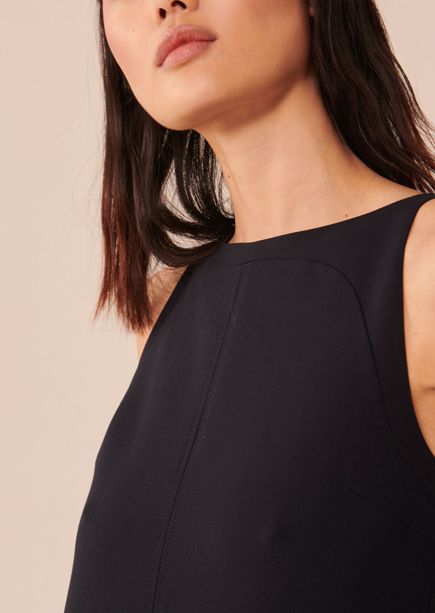 Robe Rumba bleu nuit en toile double Faume - seconde main