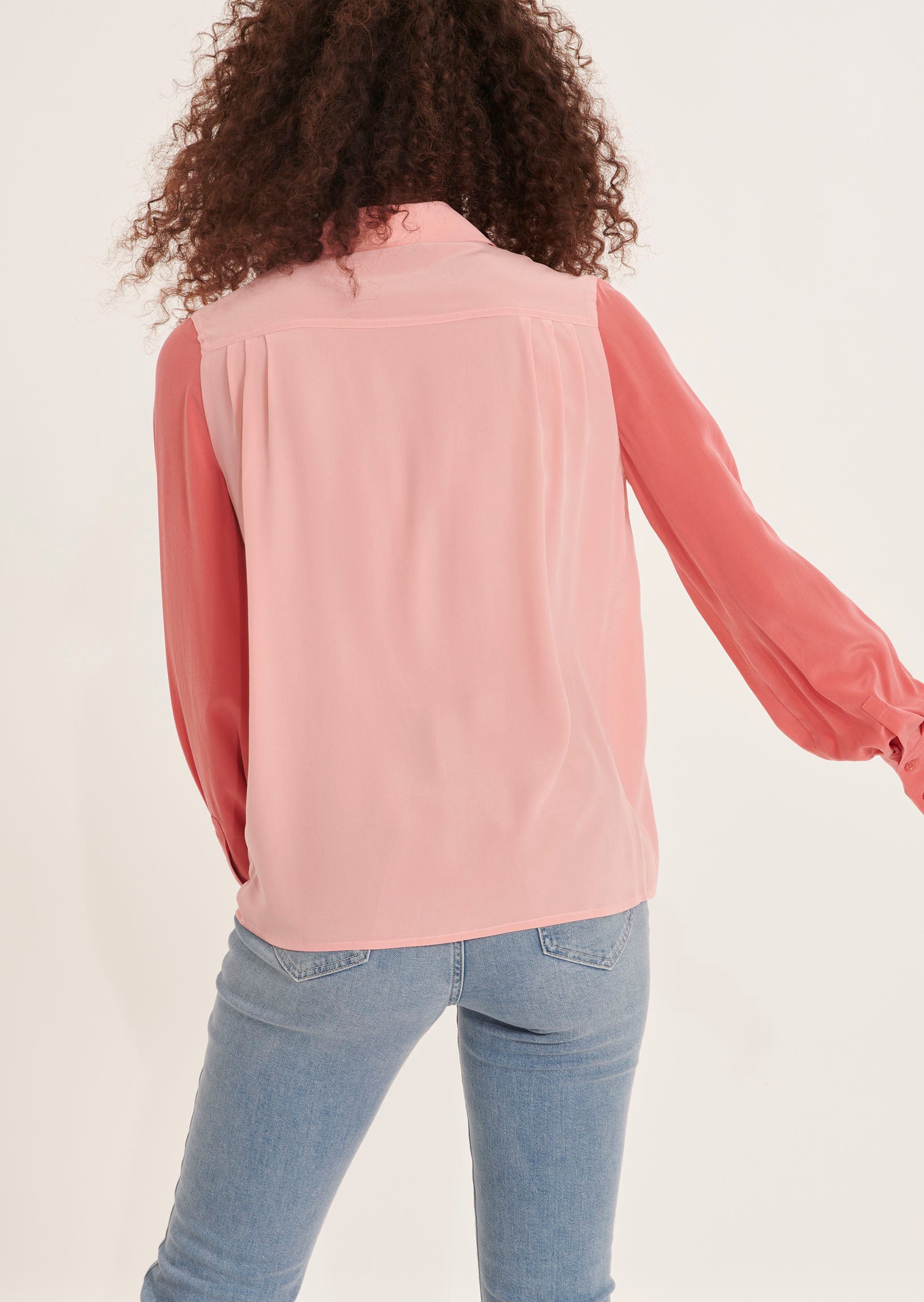 Chemise Canella vieux rose en crêpe de Chine Faume - seconde main