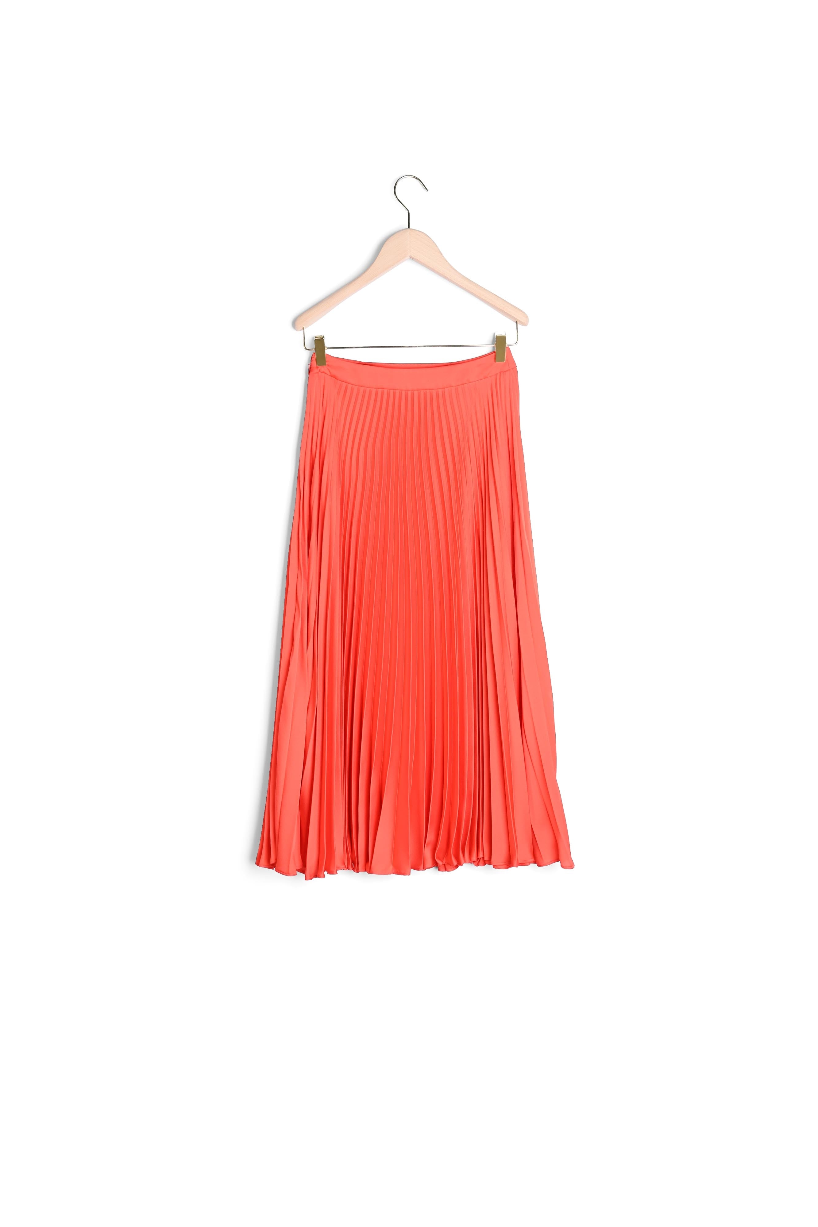 Jupe Juline orange en satin plissé Faume - seconde main