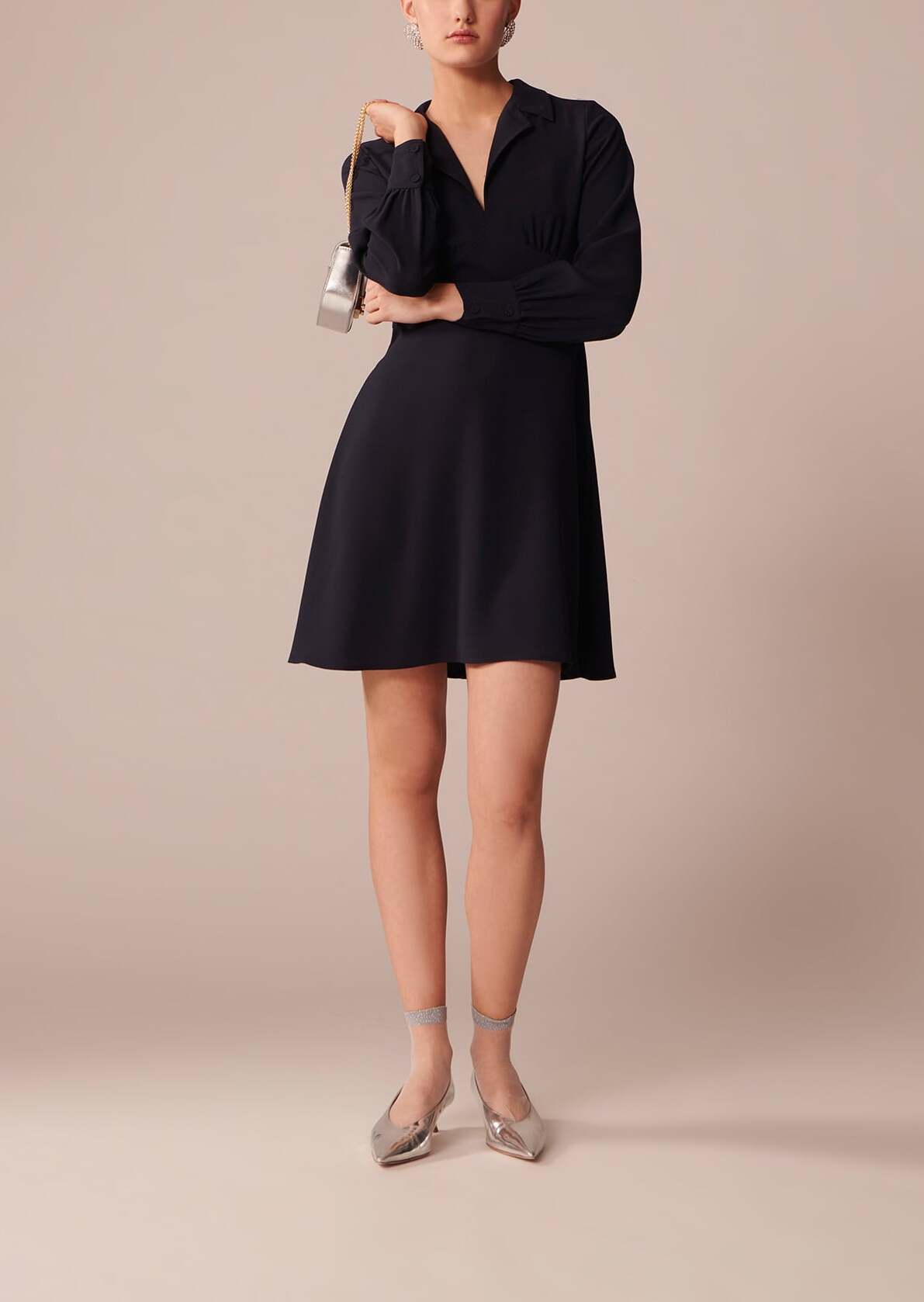 Robe Remi bleu nuit en crêpe Faume - seconde main