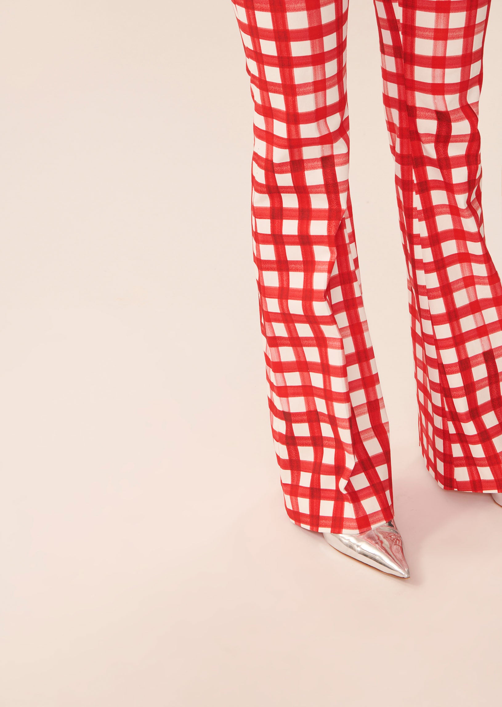 Pantalon Polska rouge en vichy Faume - seconde main