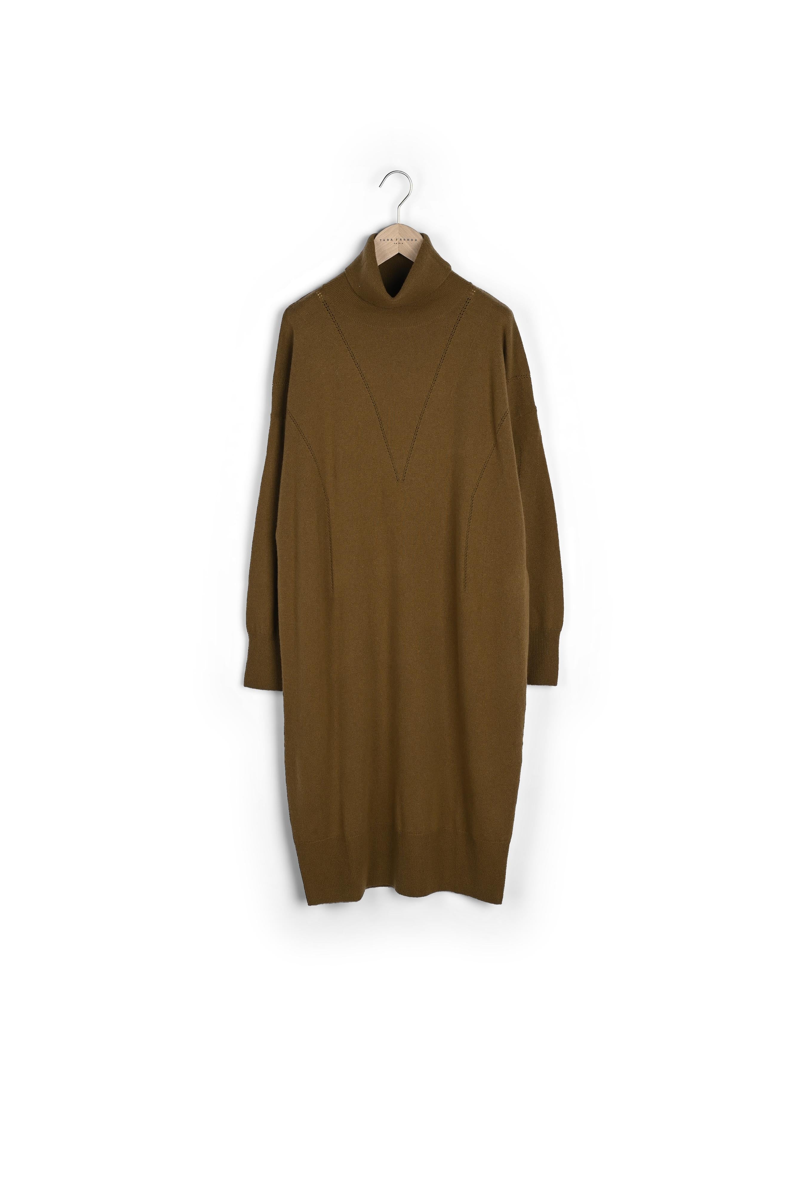 Robe pull Rybbi bronze en merinos et cachemire Faume - seconde main