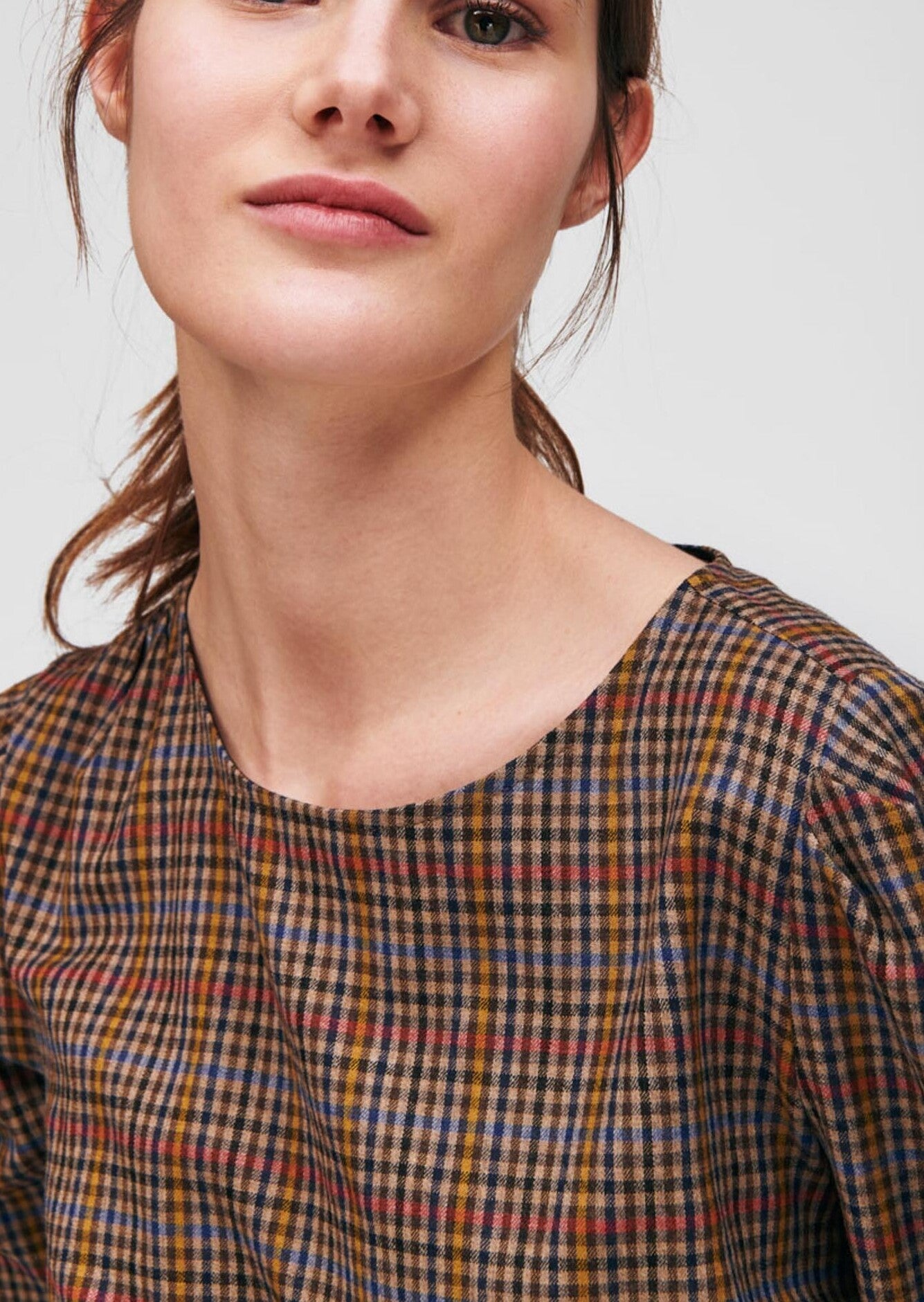 Robe marron imprimé carreaux Faume - seconde main