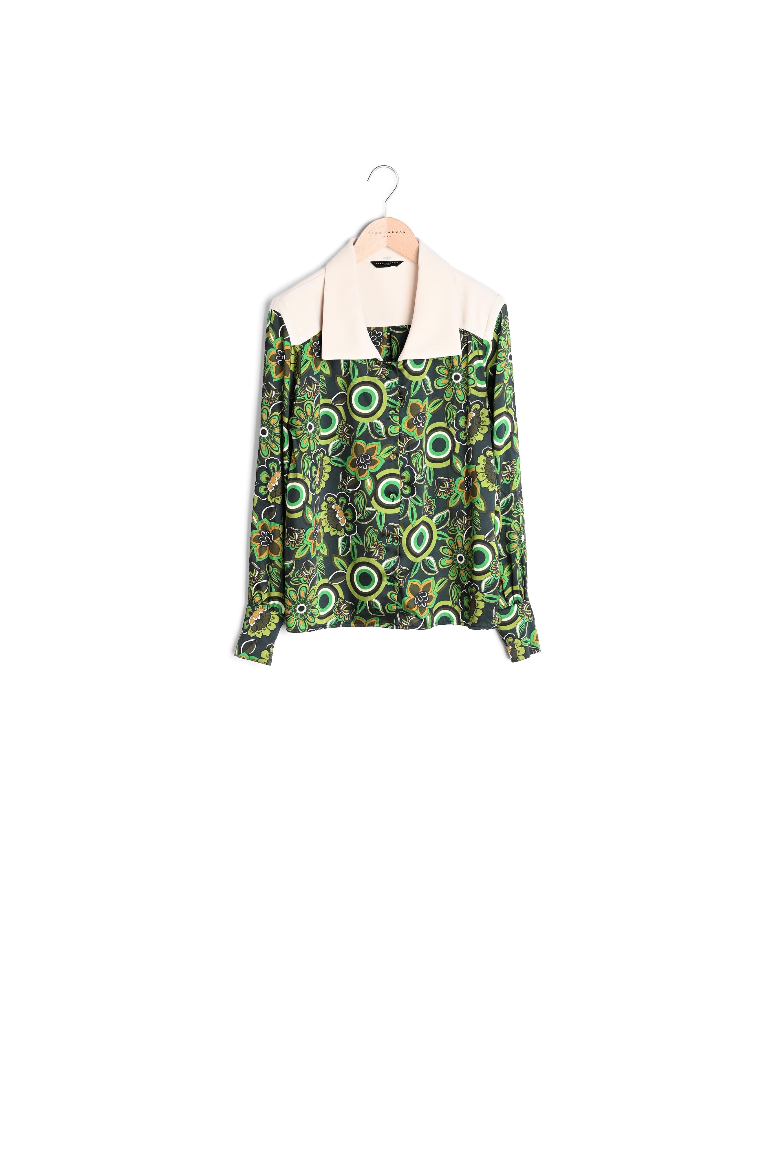 Chemise Cornella kaki imprimé fleurs Faume - seconde main