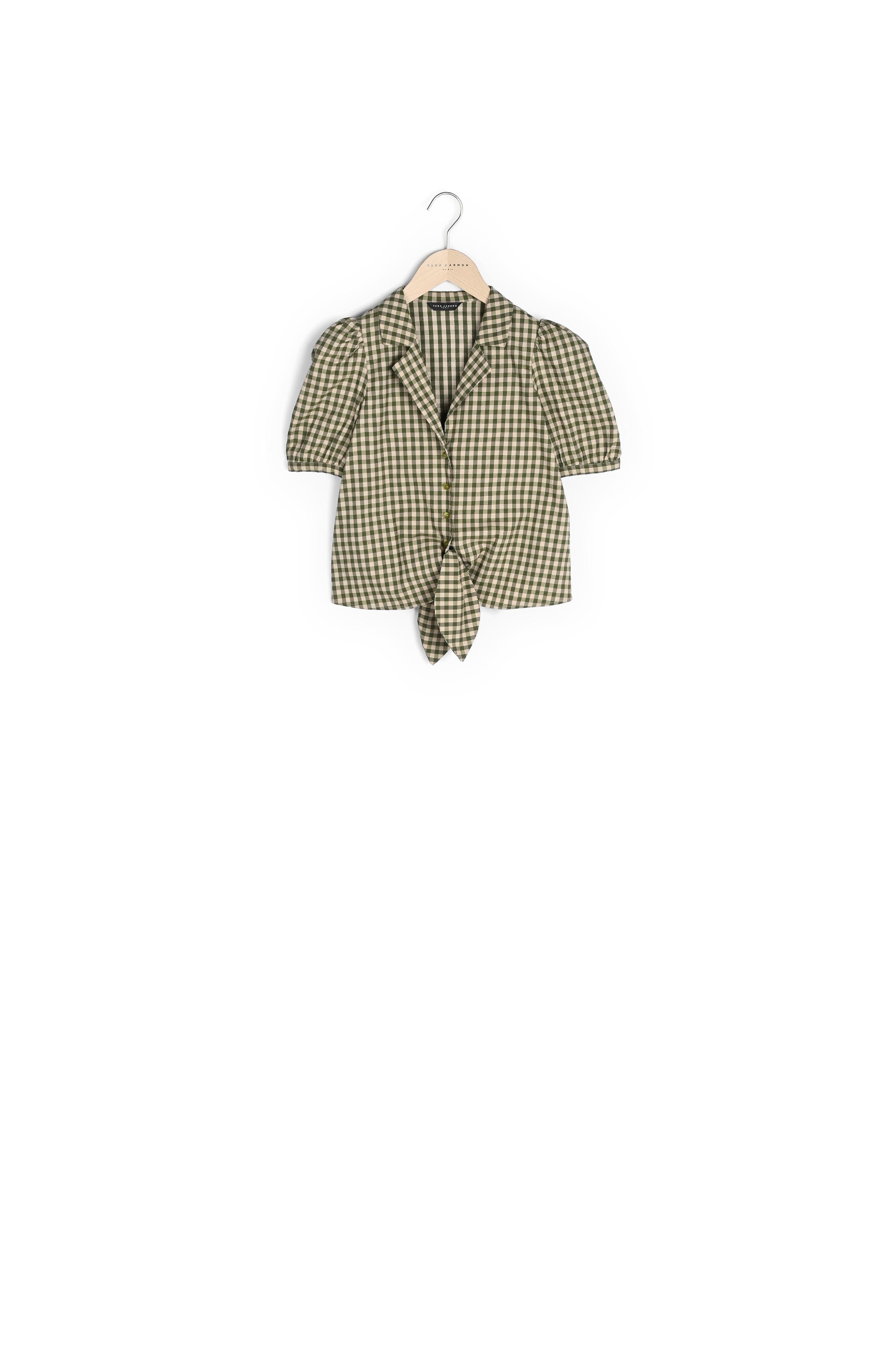 Top Toma en vichy de coton vert kaki Faume - seconde main