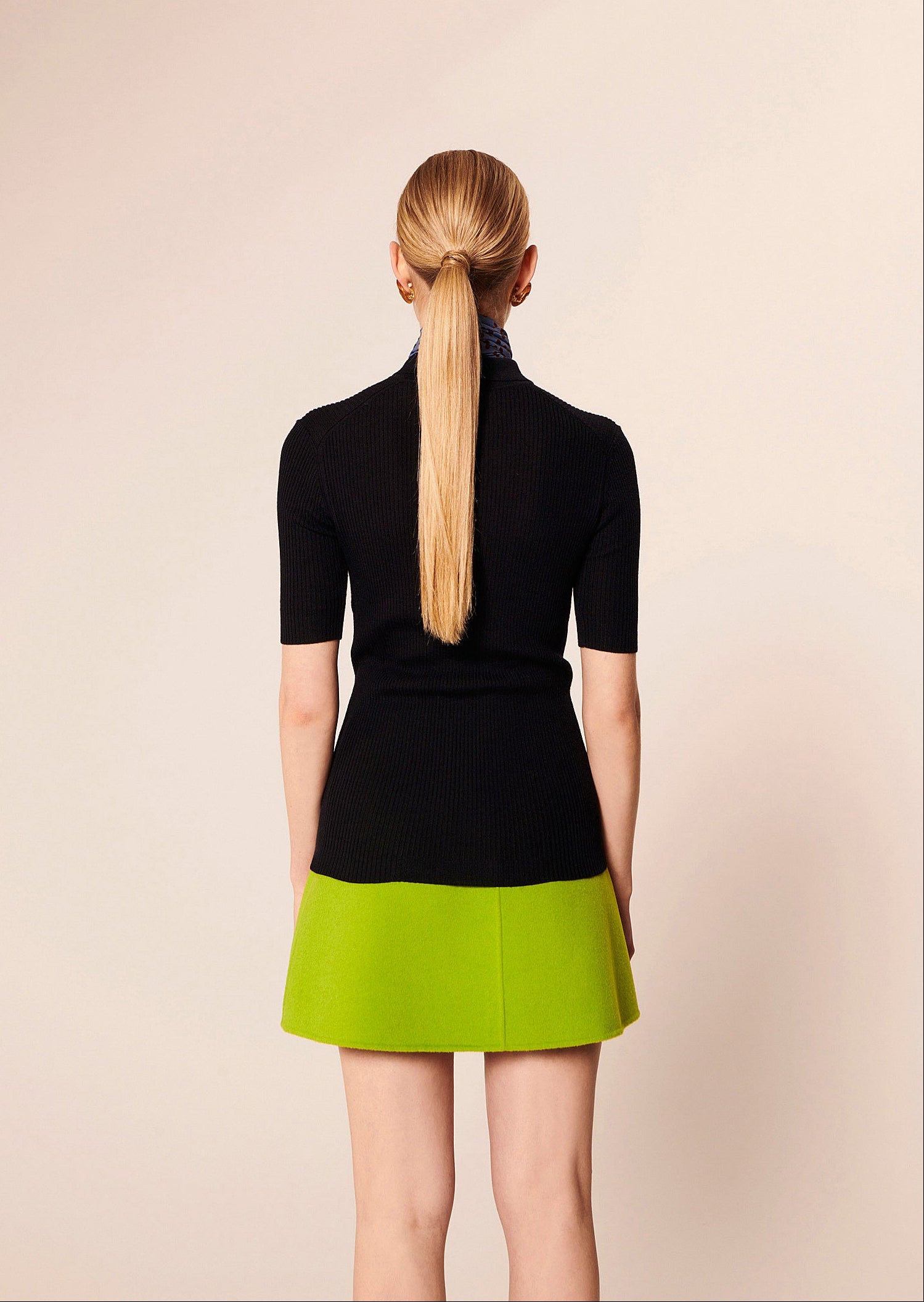 Pull Pam bleu nuit en laine merino Faume - seconde main