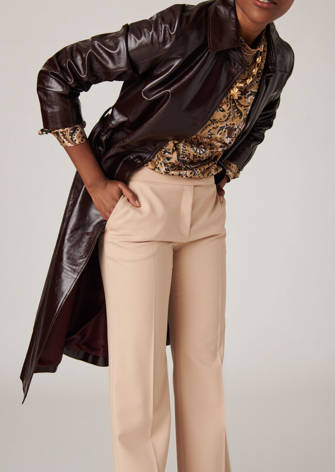 Pantalon Patti sable en laine Faume - seconde main