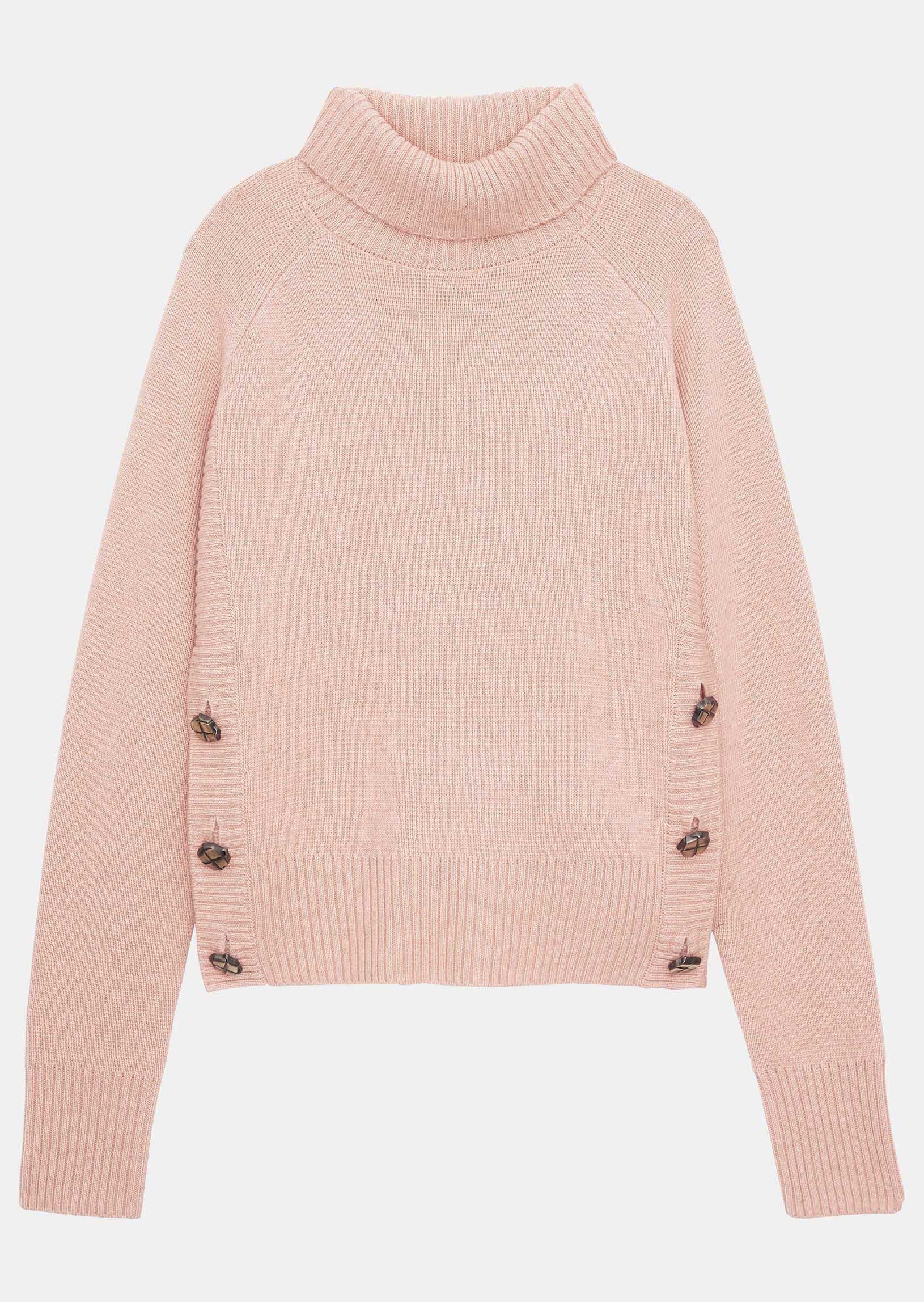 Pull Prague rose en laine Faume - seconde main