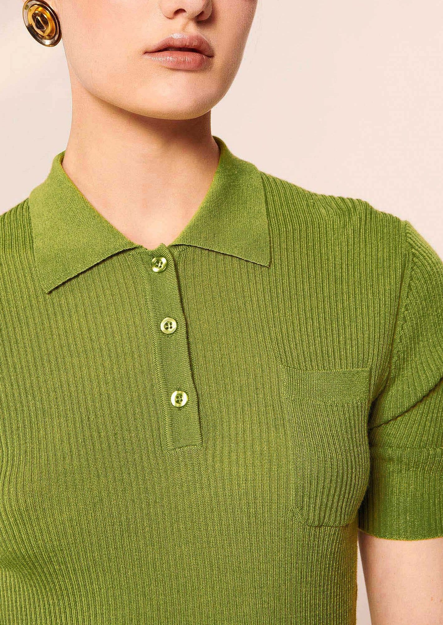 Pull Pam vert en laine merino Faume - seconde main