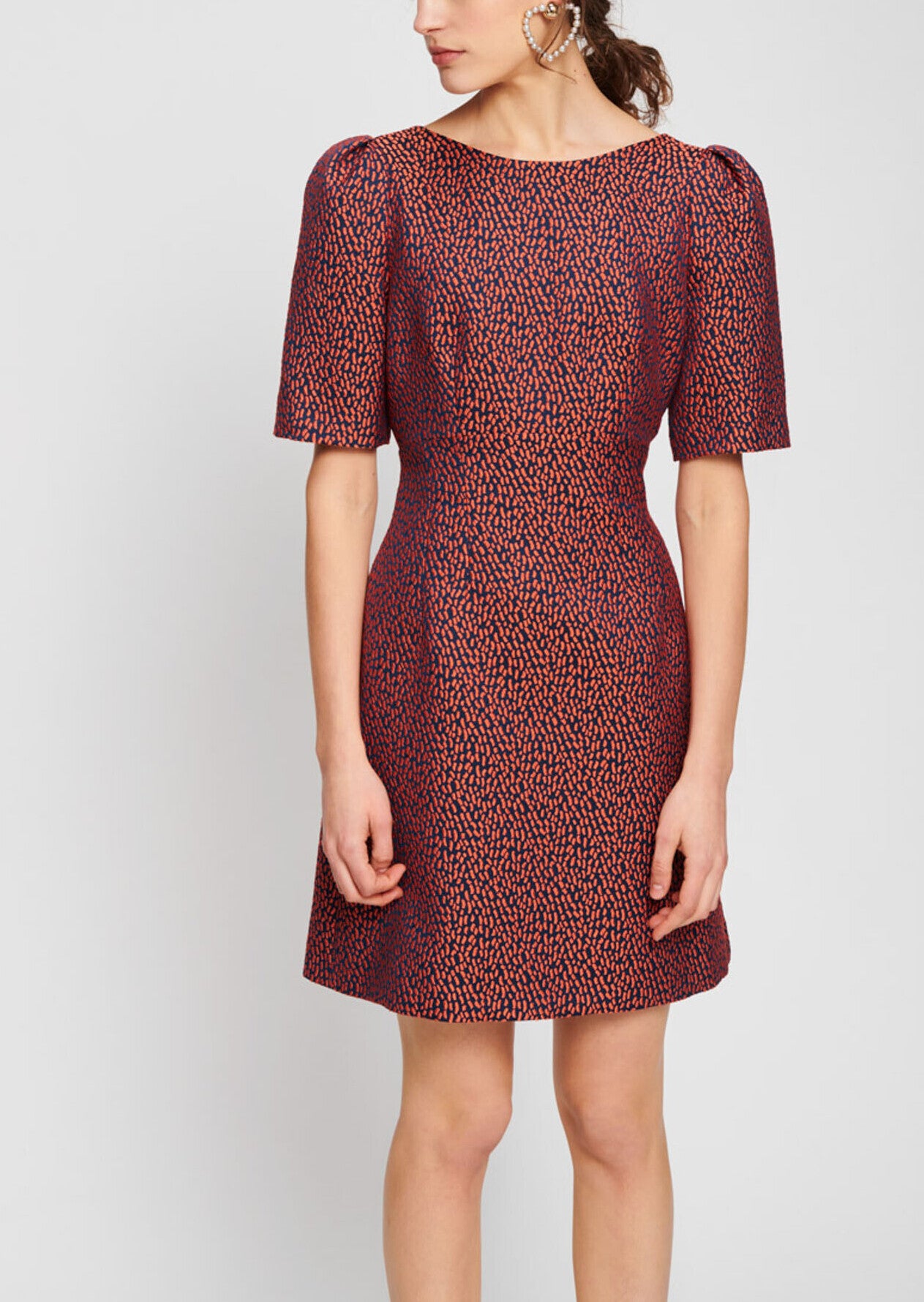 Robe en jacquard bleu nuit Faume - seconde main