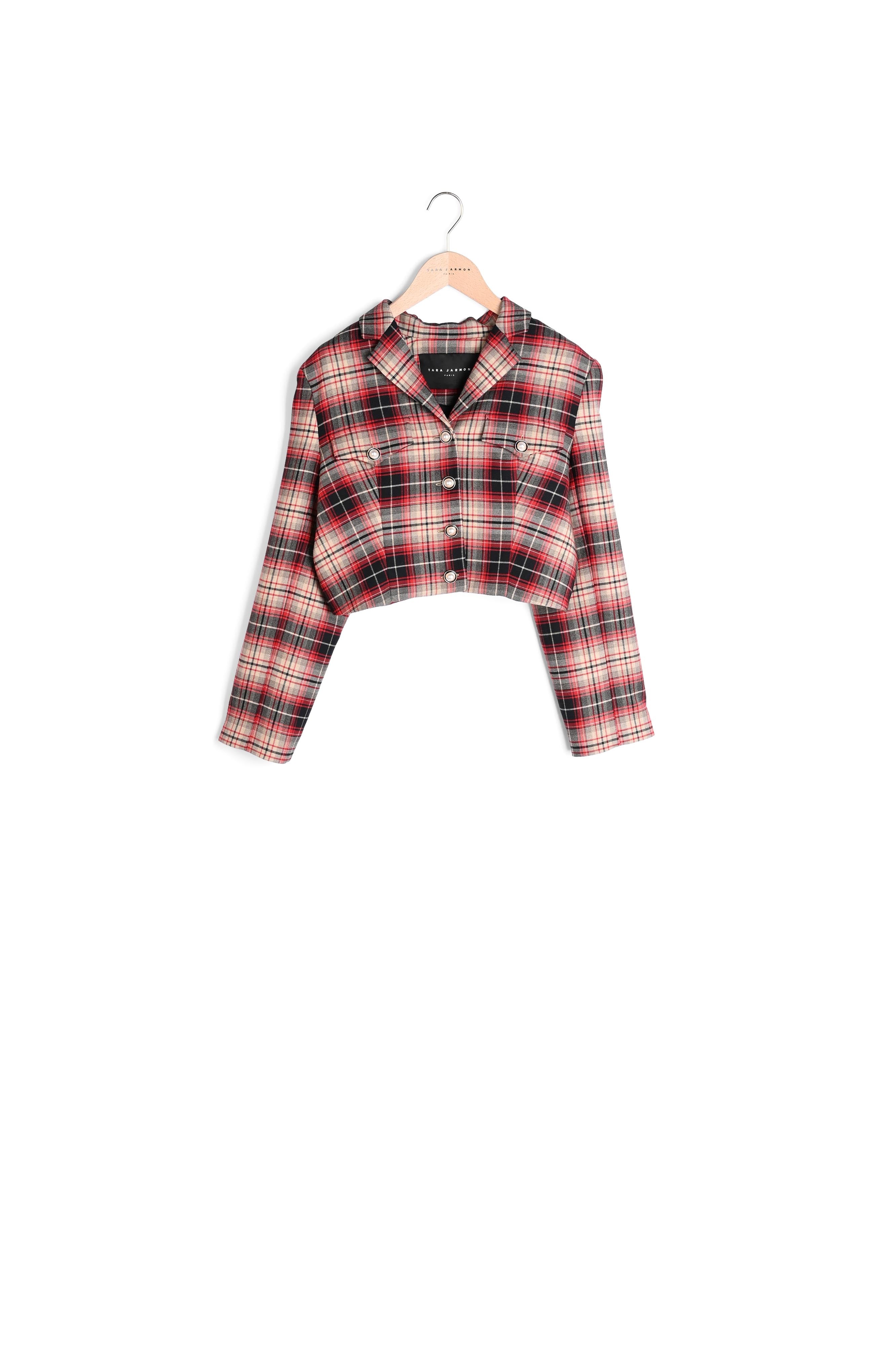 Veste Vivick rouge en tartan Faume - seconde main