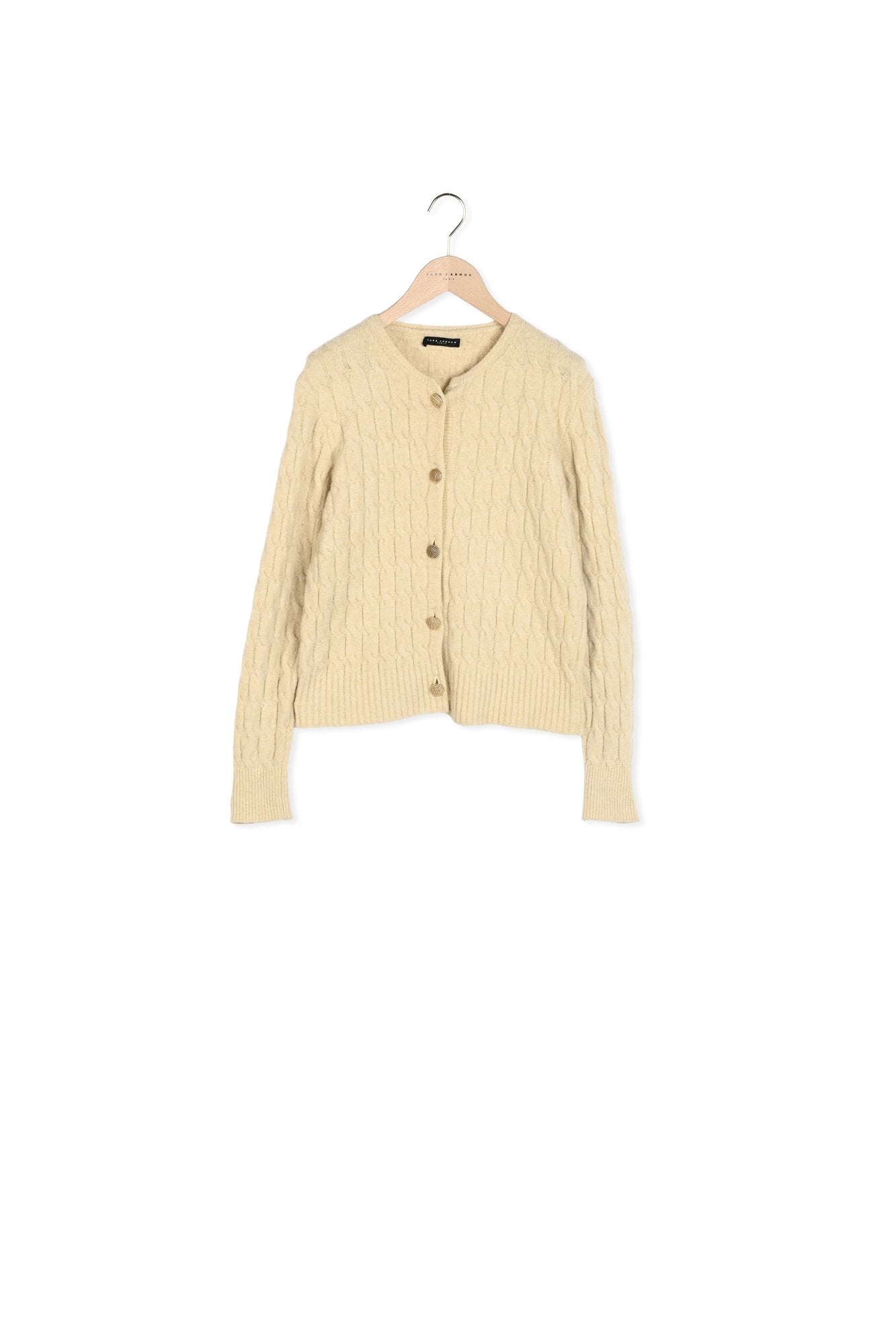 Gilet Gaia écru en maille doudou Faume - seconde main