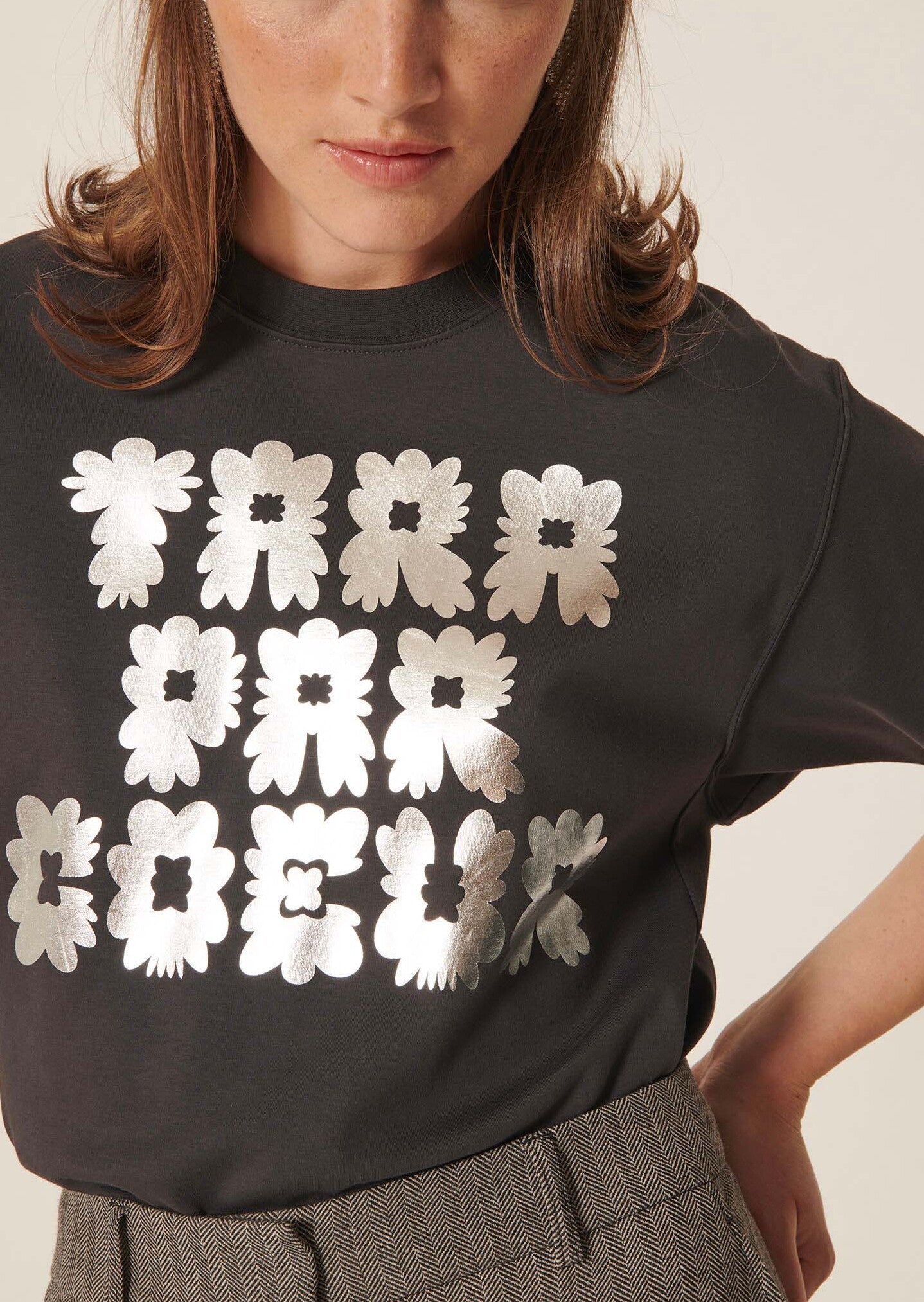 T-shirt Trefle gris en coton Faume - seconde main