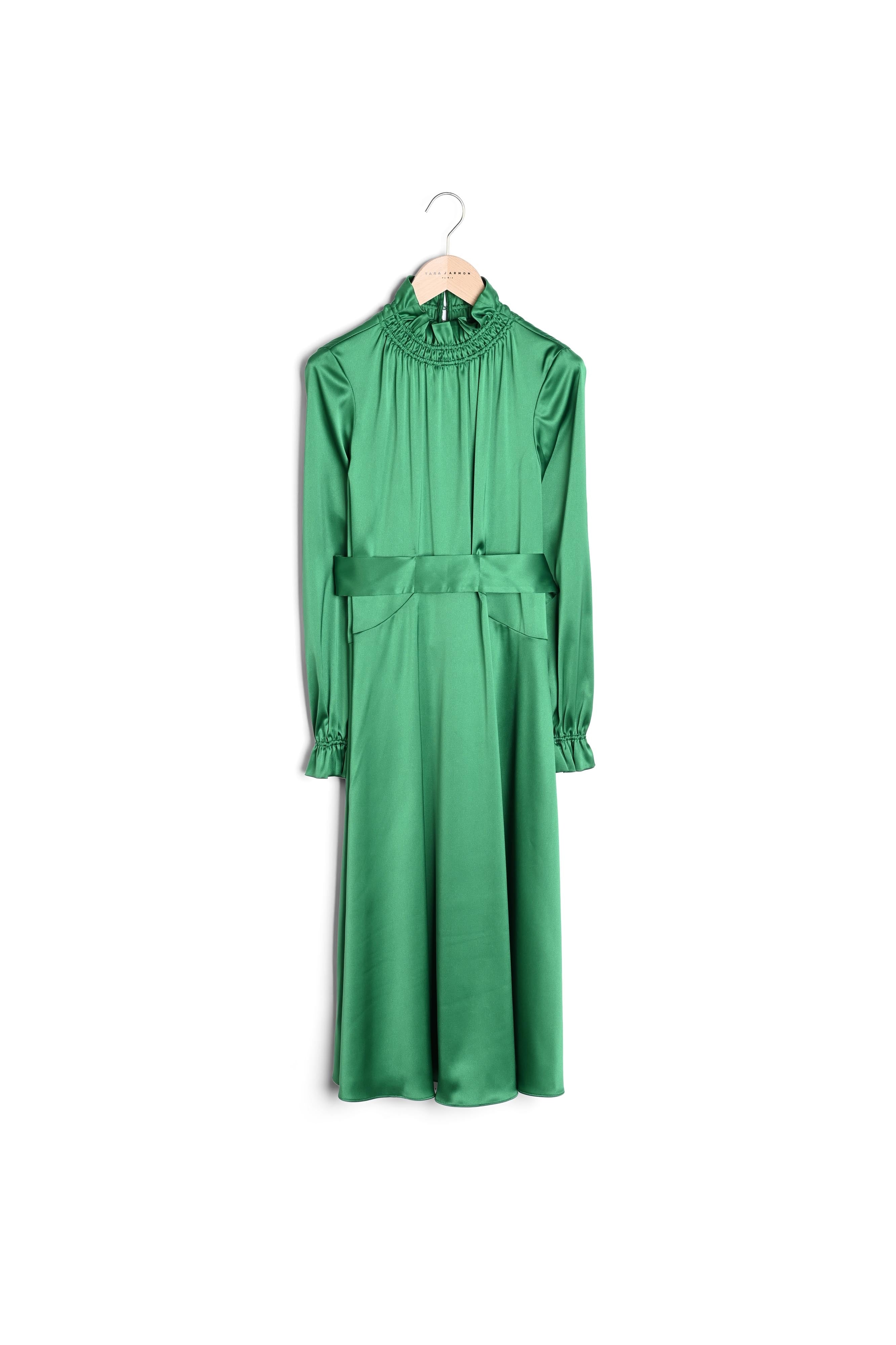 Robe Ronnie verte en satin fluide Faume - seconde main