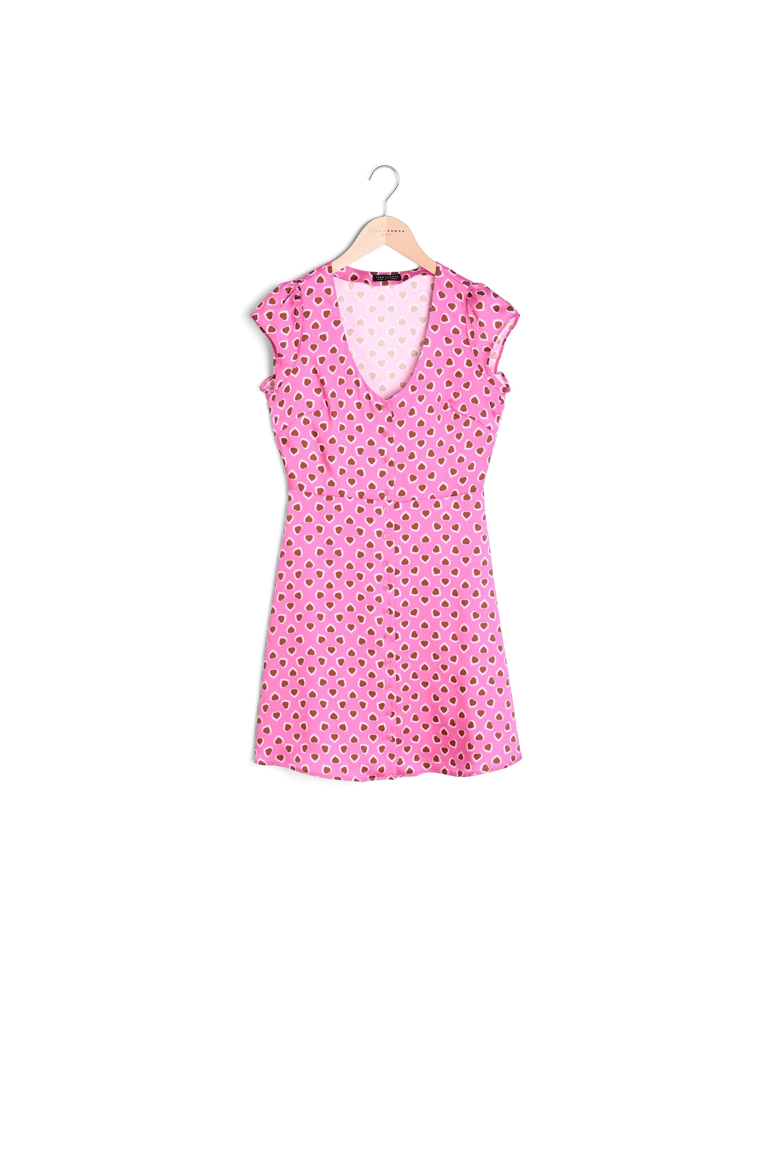 Robe Ruomi rose imprimé coeur Faume - seconde main