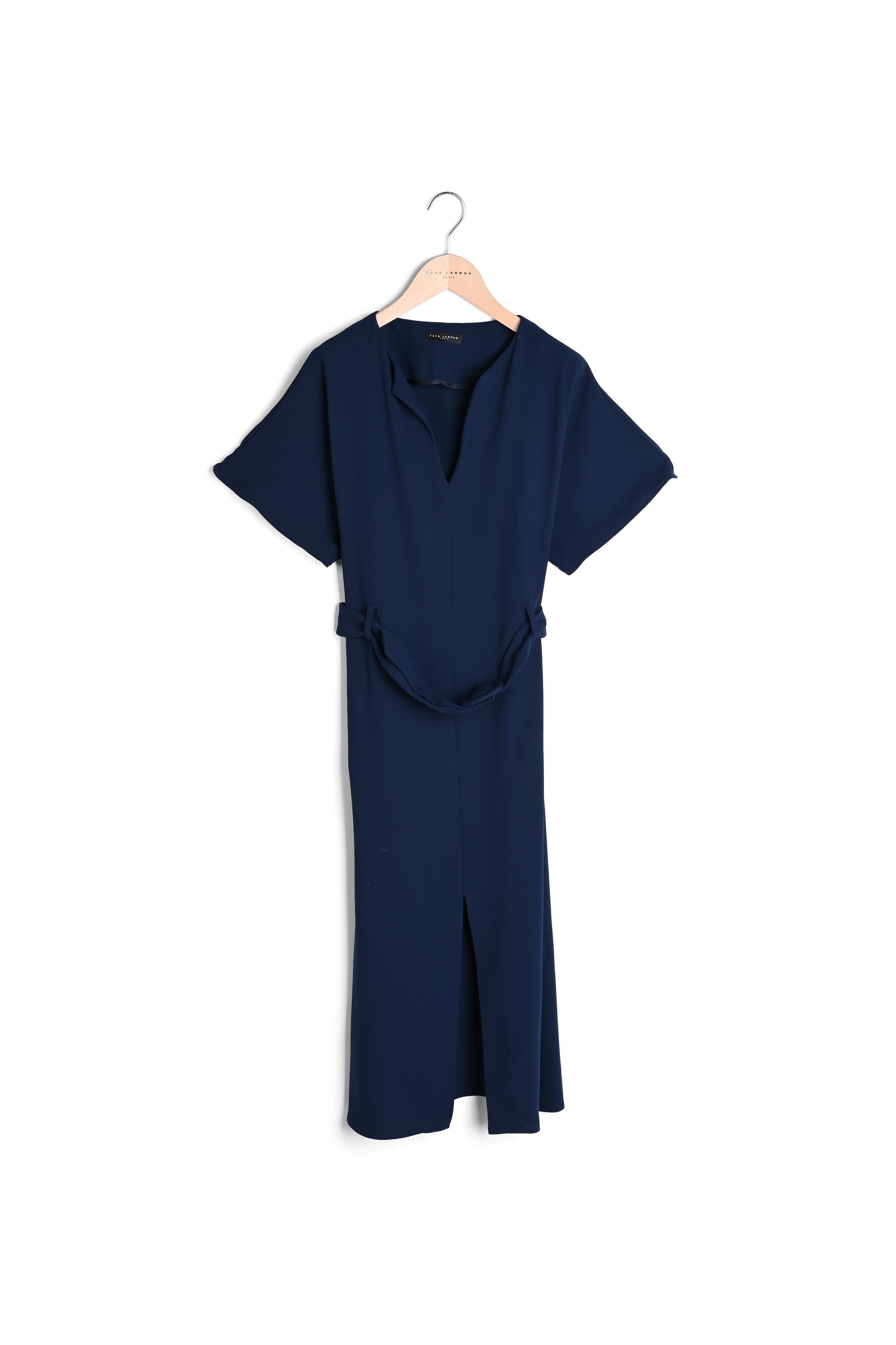 Robe Rafaelle bleu nuit en crêpe Faume - seconde main