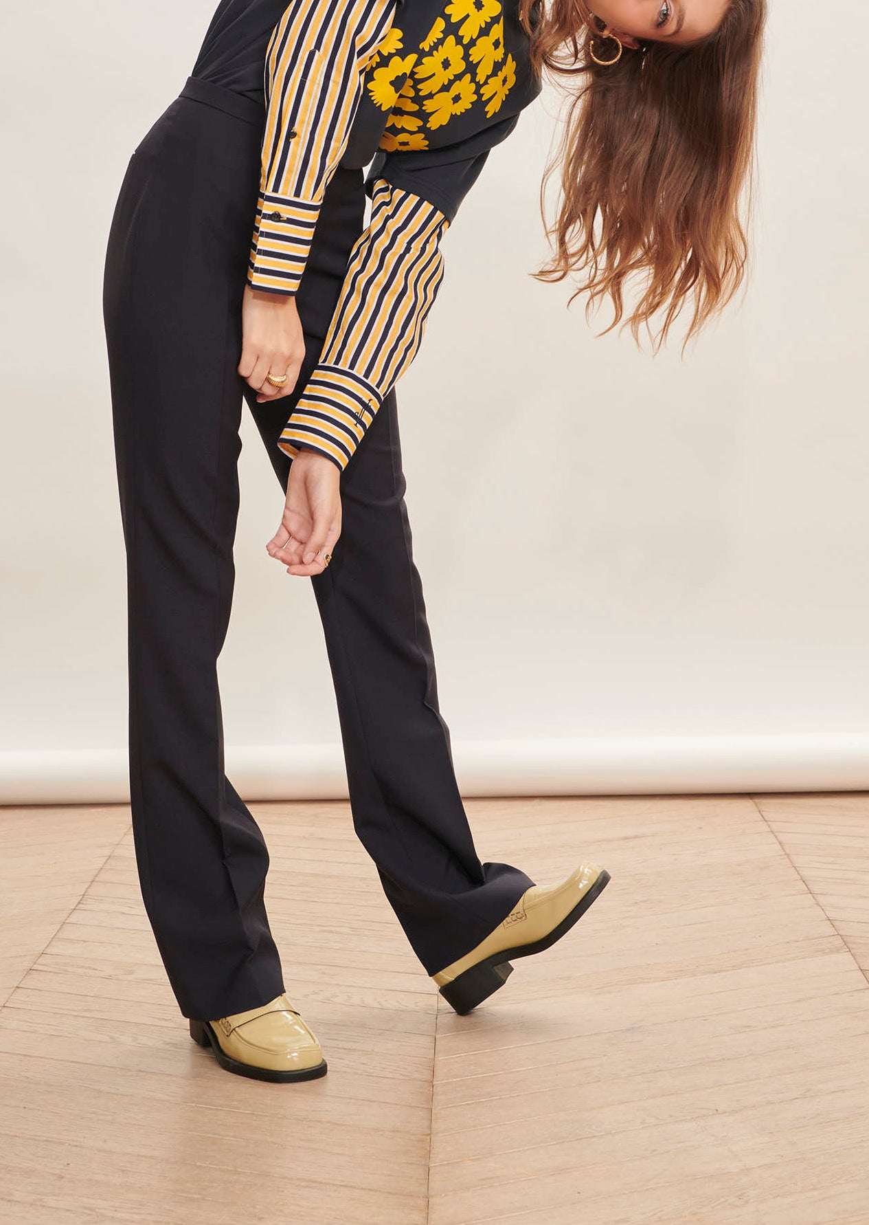 Pantalon Paiva bleu nuit en laine froide Faume - seconde main