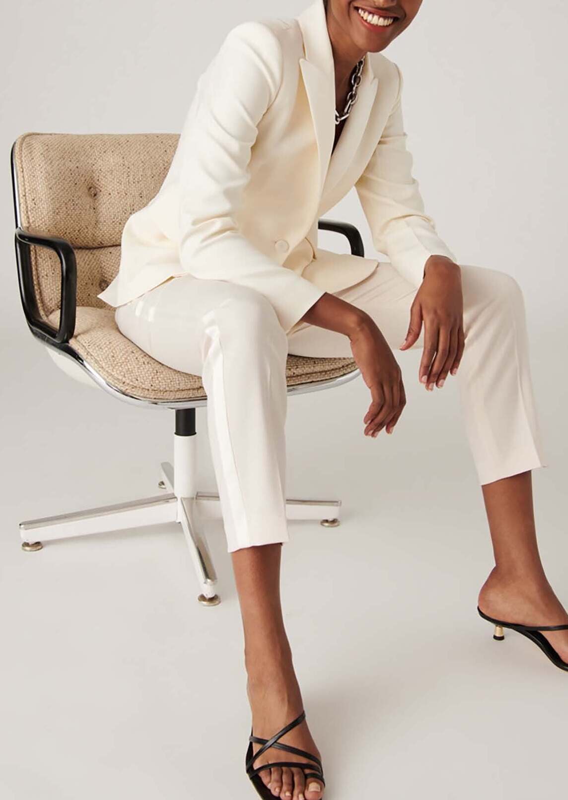 Pantalon de tailleur Paul écru en laine froide Faume - seconde main