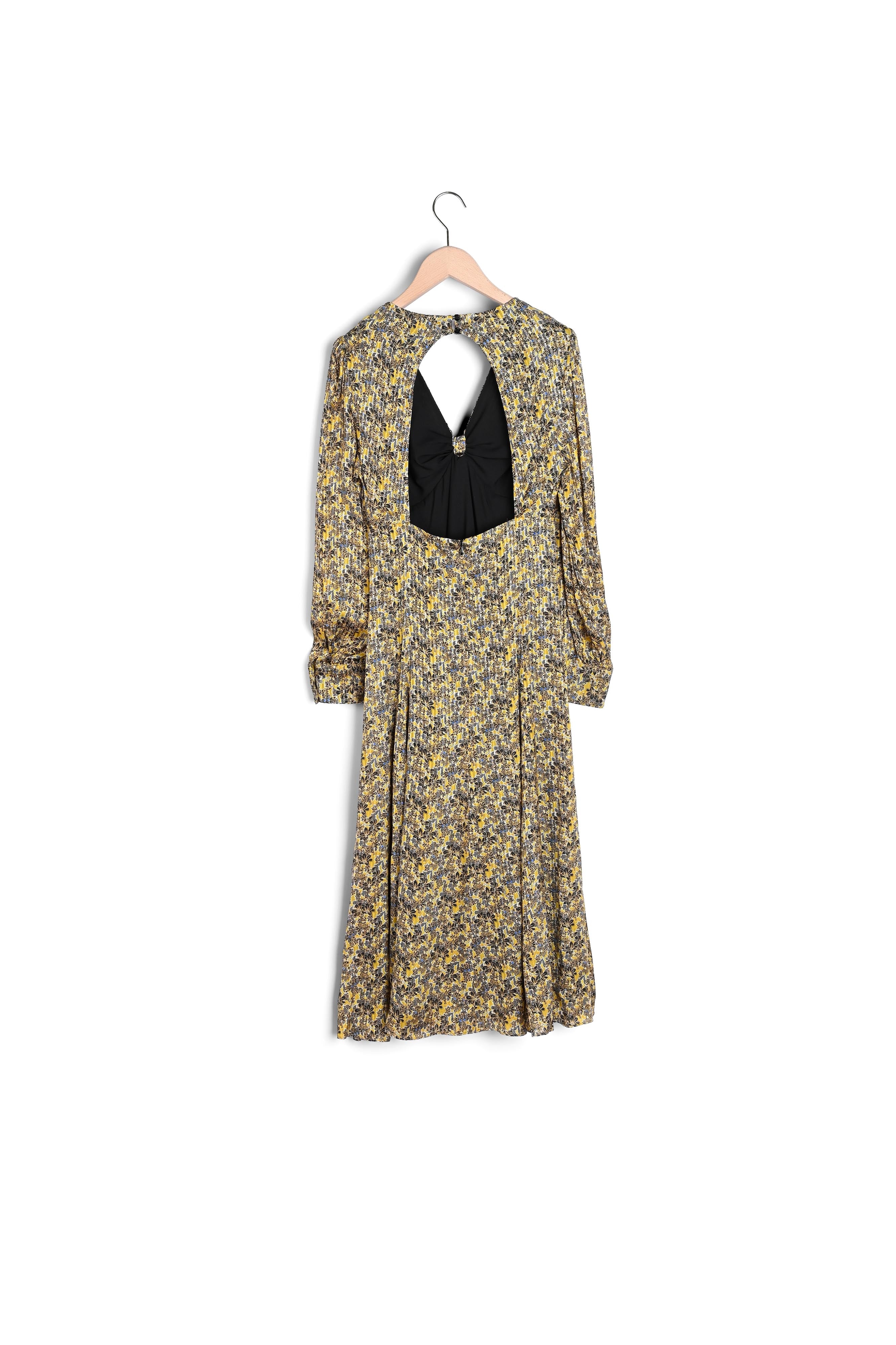 Robe Raiane en viscose lurex imprimé jardin d'hiver mordorée Faume - seconde main