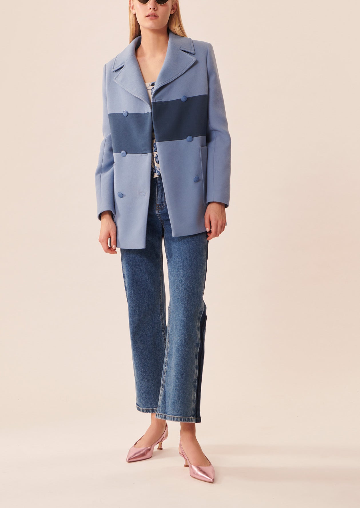Manteau Marinella bleu en double coton Faume - seconde main