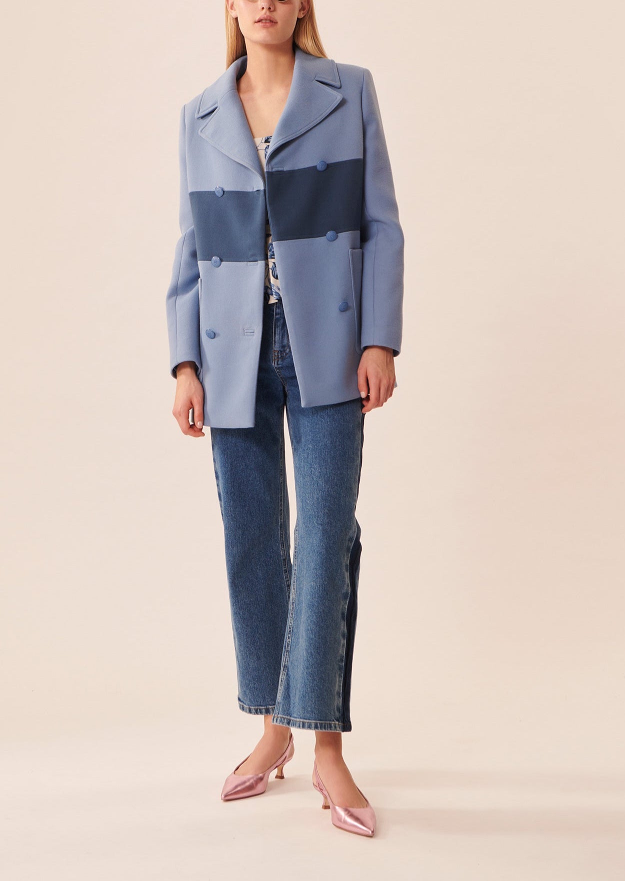 Manteau Marinella bleu en double coton Faume - seconde main