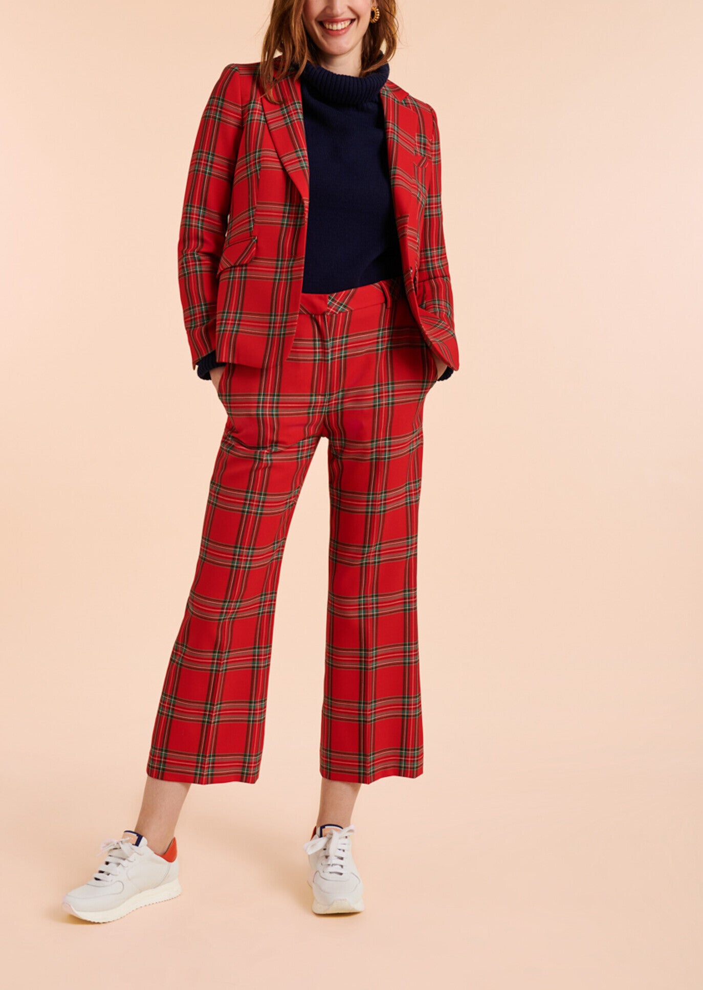 Pantalon Paris tartan à carreaux rouge Faume - seconde main