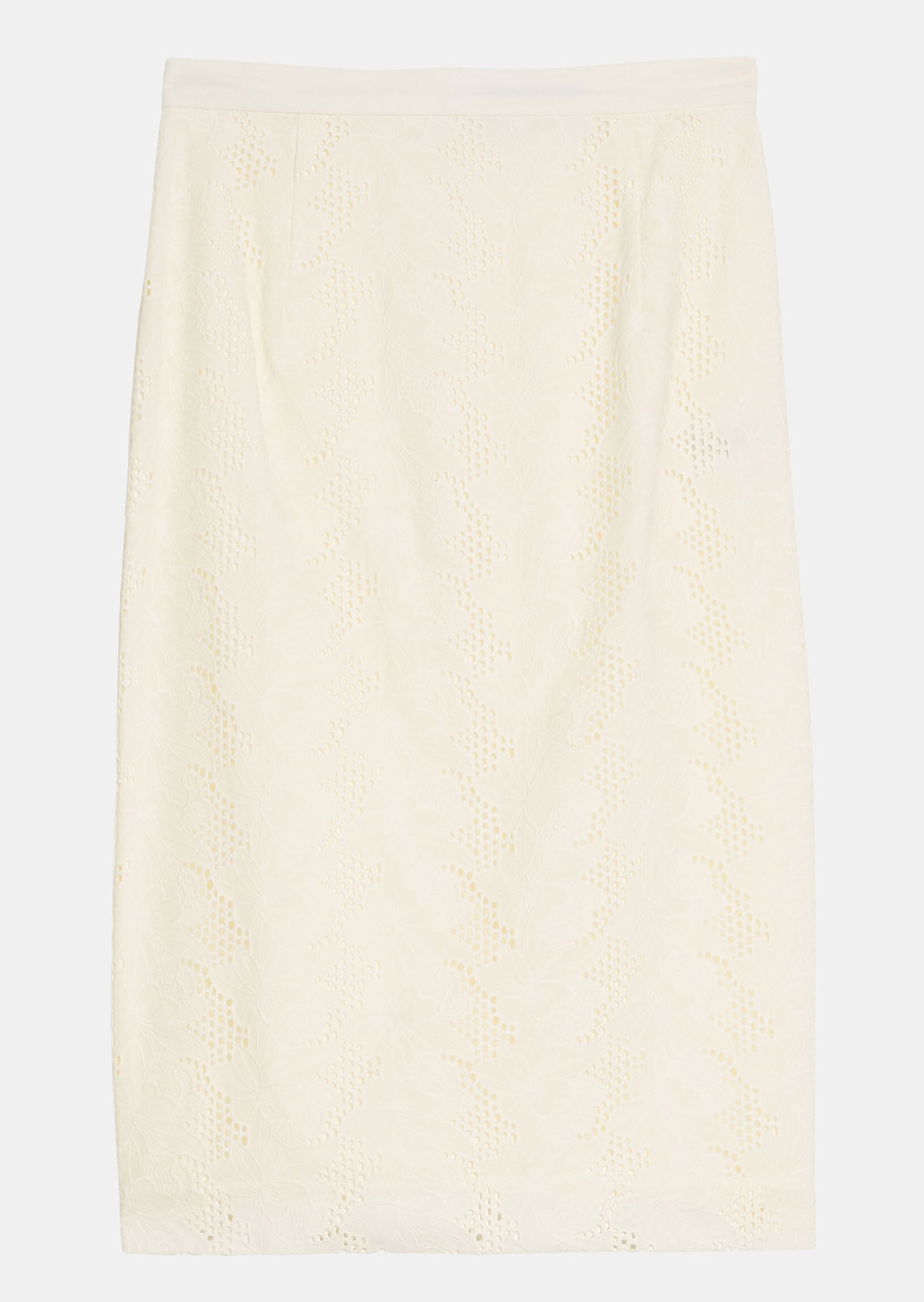 Jupe Jack écrue en coton avec broderie anglaise fleurs champêtre Faume - seconde main