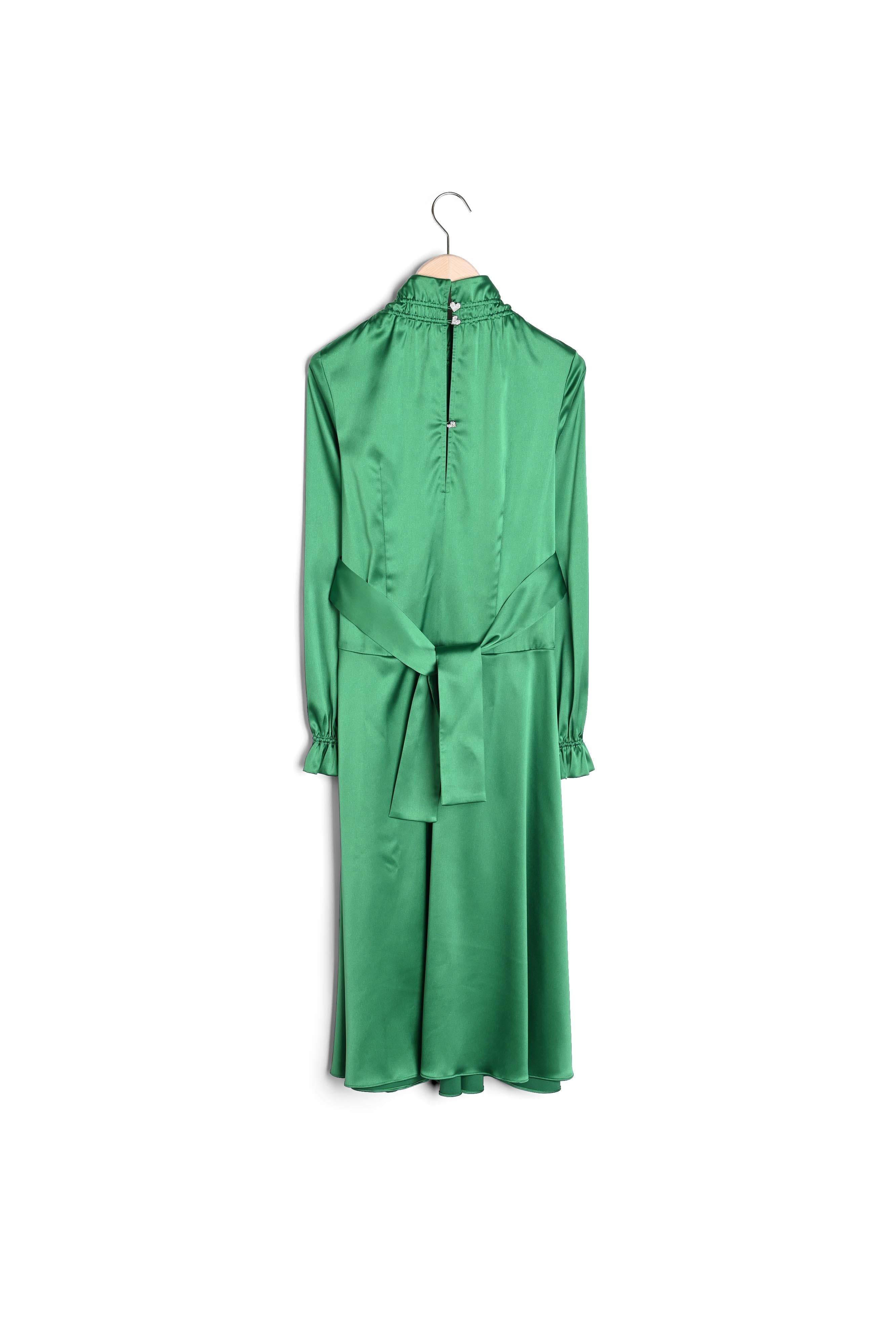 Robe Ronnie verte en satin fluide Faume - seconde main