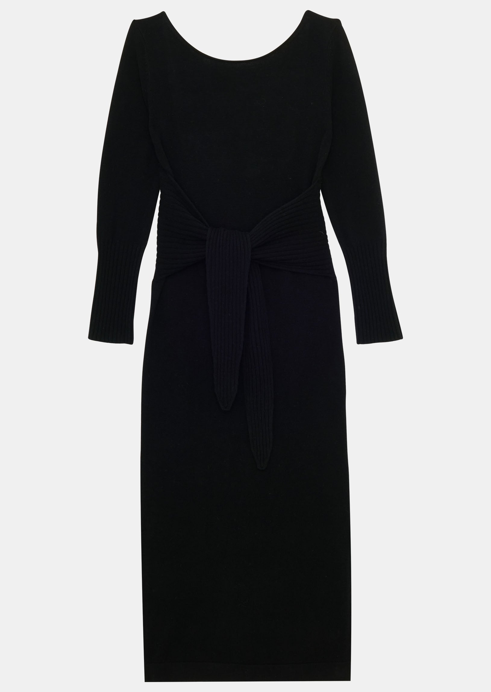 Robe Romie noire en laine mérinos Faume - seconde main