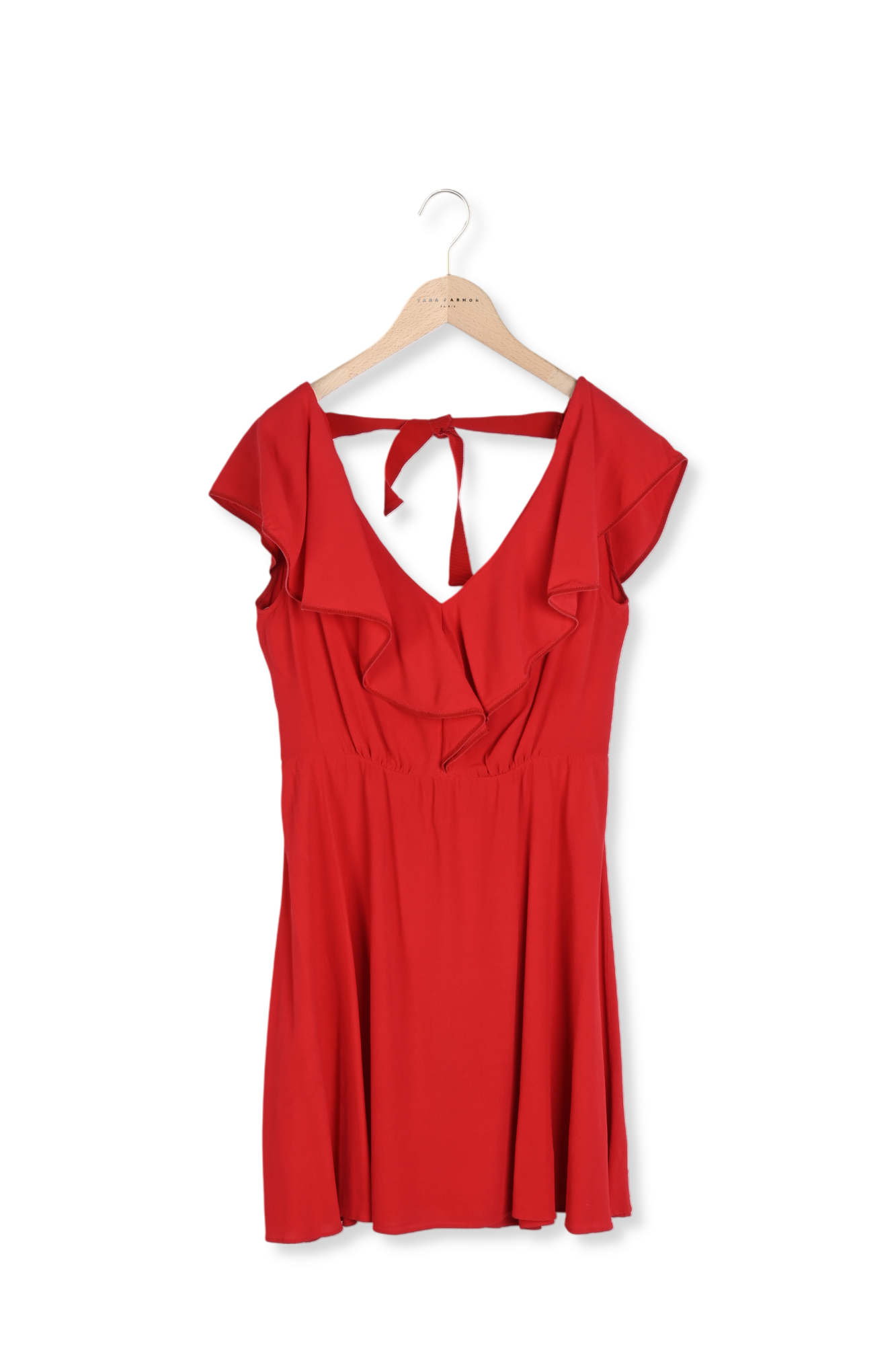 Robe courte rouge en crêpe viscose Faume - seconde main