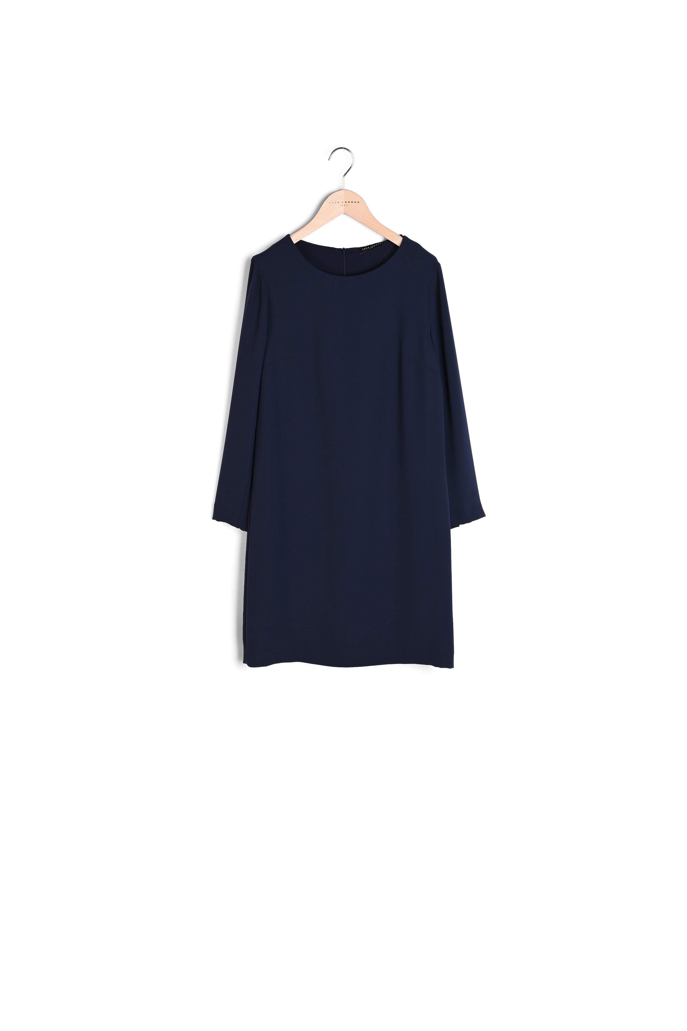 Robe courte Rosalinda bleu nuit en crêpe Faume - seconde main